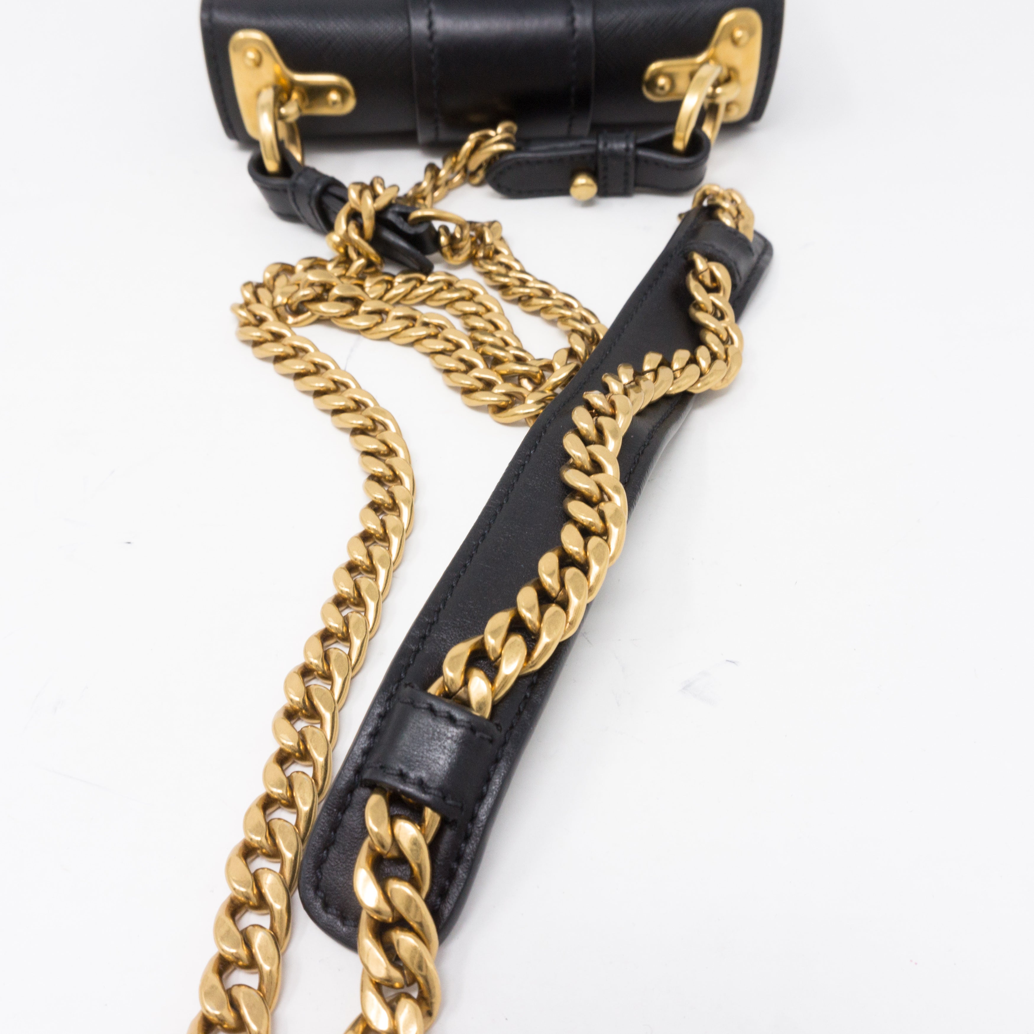 Pionniere City Black Leather Crossbody Bag