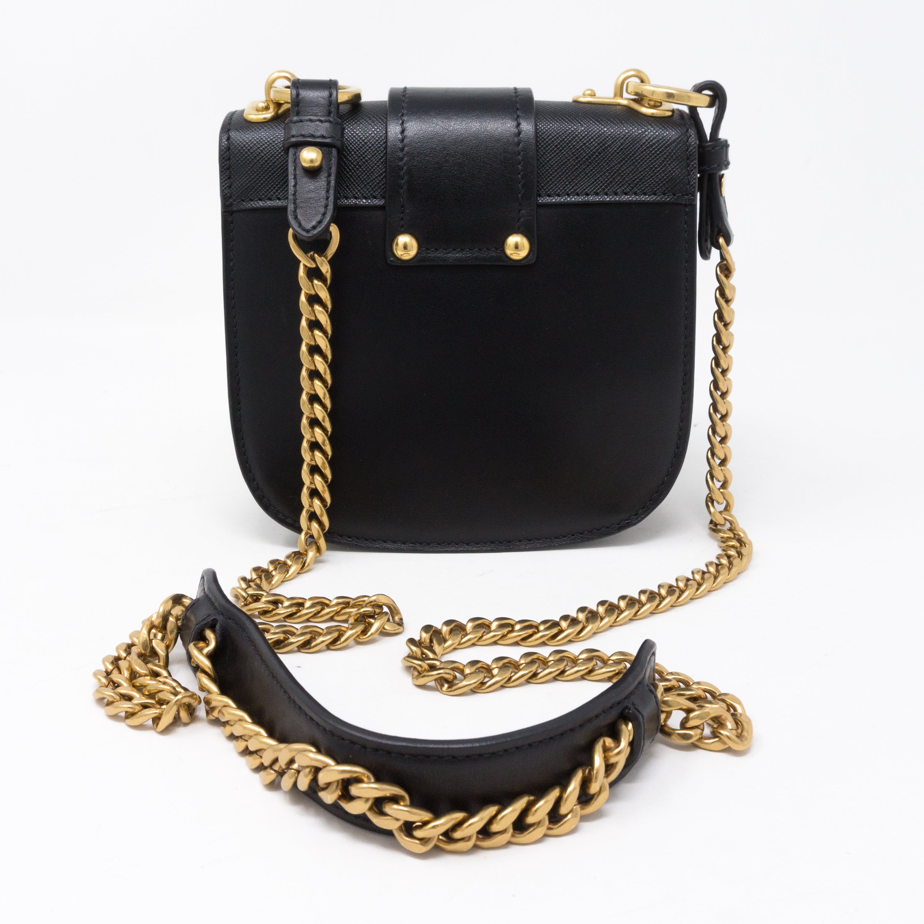 Pionniere City Black Leather Crossbody Bag