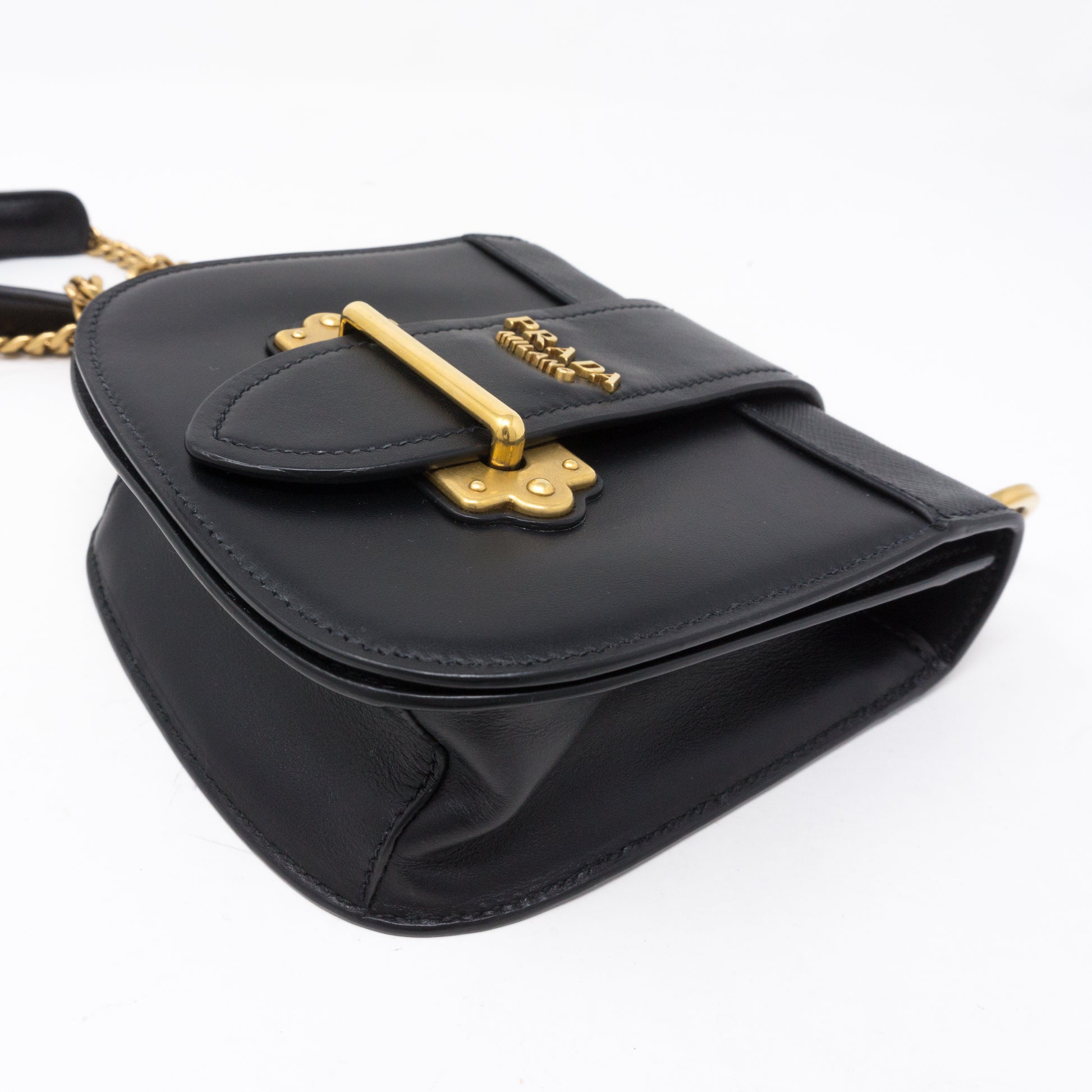 Prada Pionniere Leather Crossbody Bag In Black