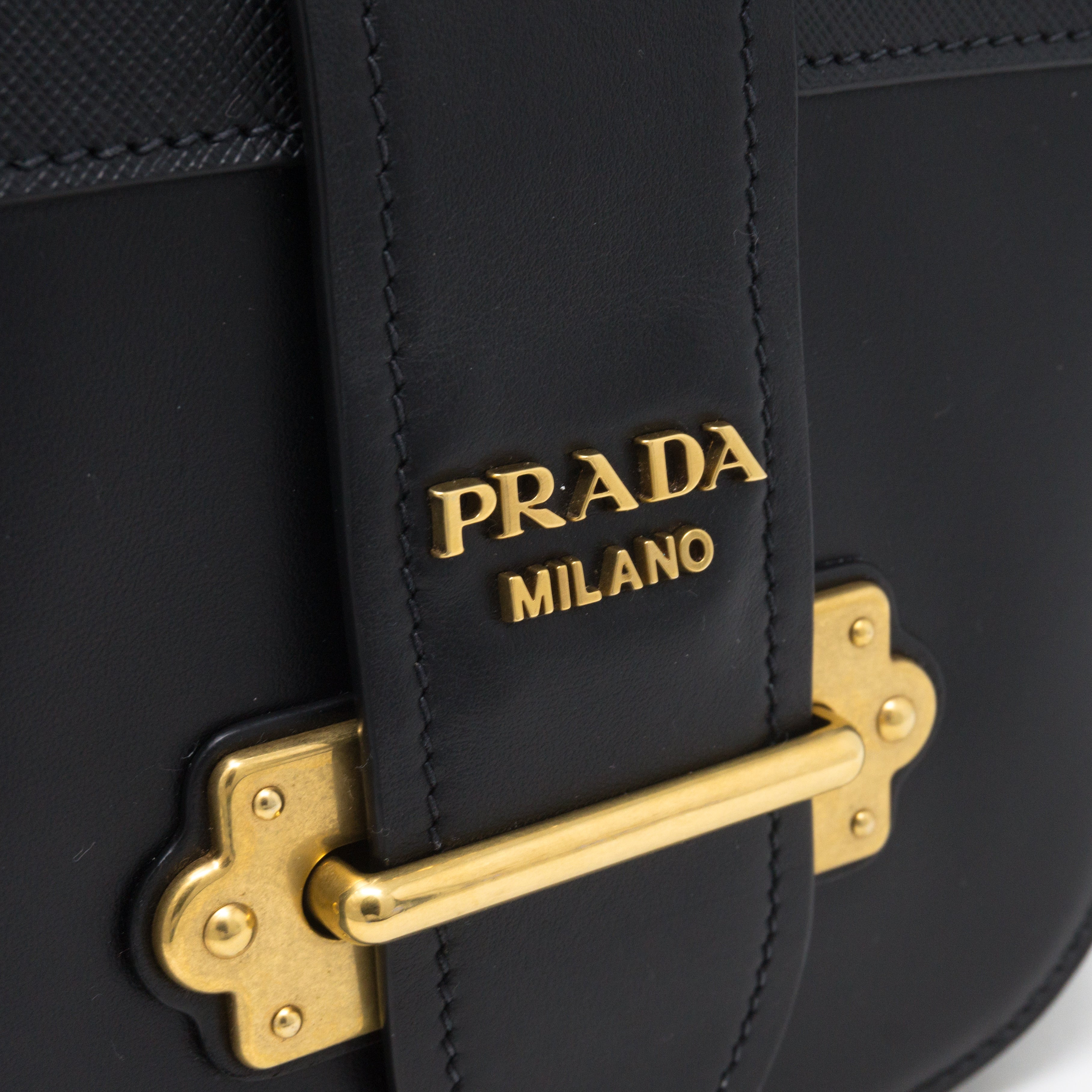 Pionniere City Black Leather Crossbody Bag