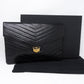 Large Flap Case Black Calf Leather