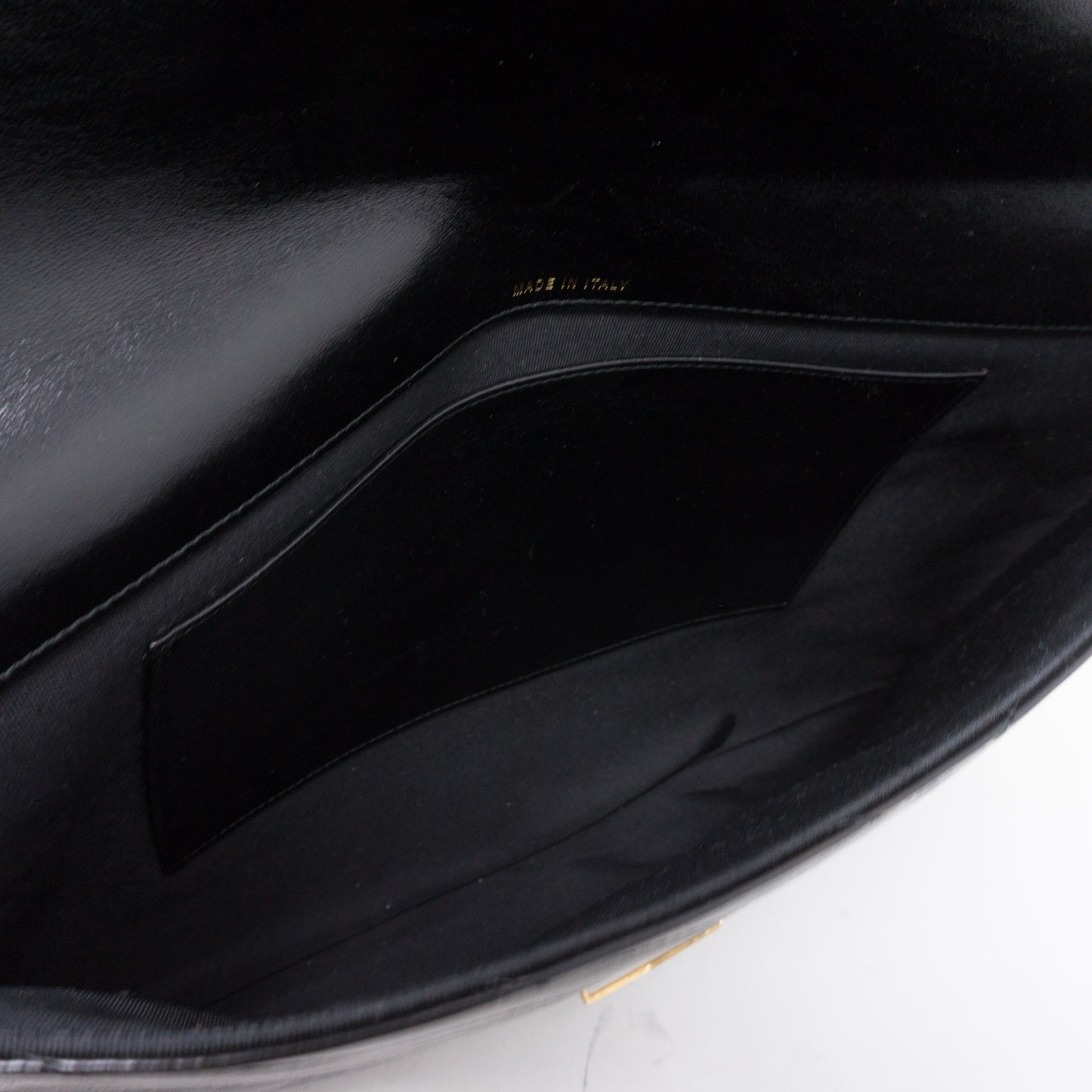 Large Flap Case Black Calf Leather