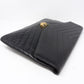 Large Flap Case Black Calf Leather