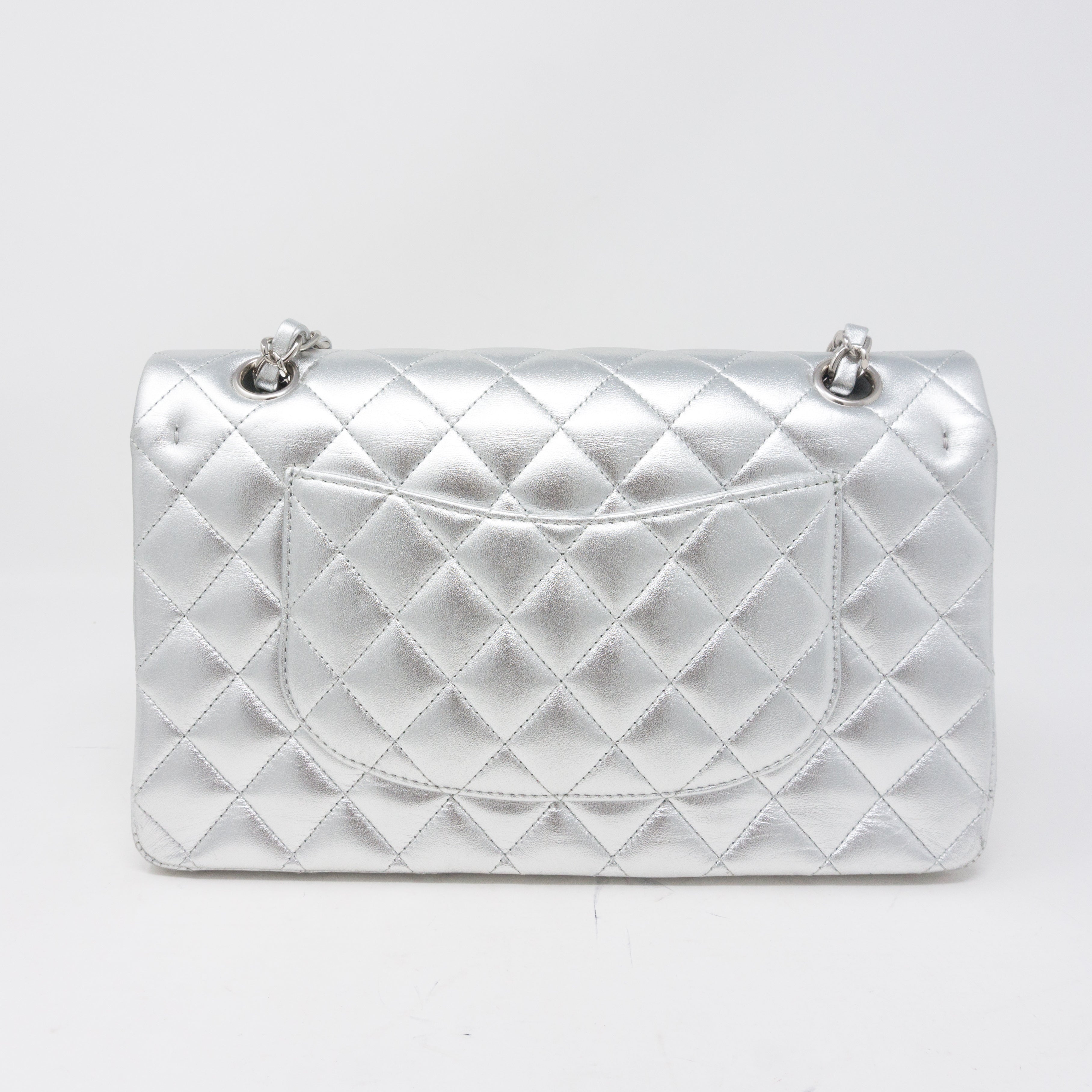 Classic Double Flap Medium All Silver