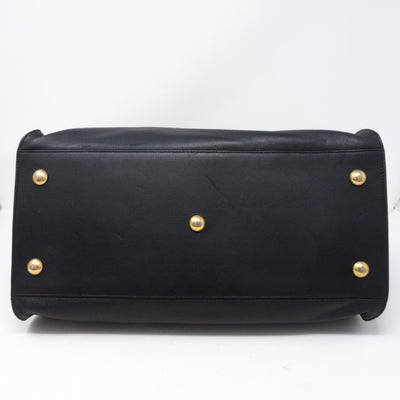 Cabas Classique Y Black Leather