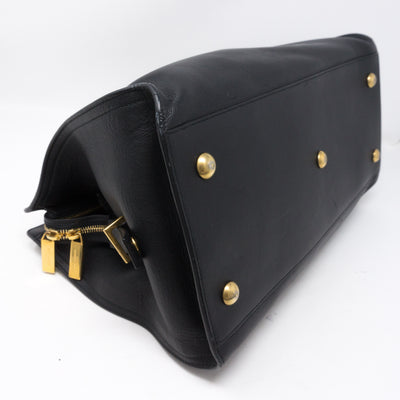 Cabas Classique Y Black Leather