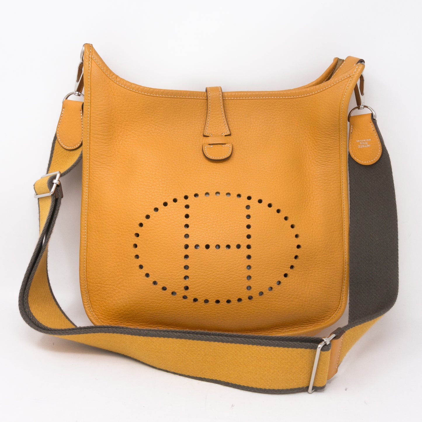 Evelyne leather crossbody bag Hermès Yellow in Leather - 30246917