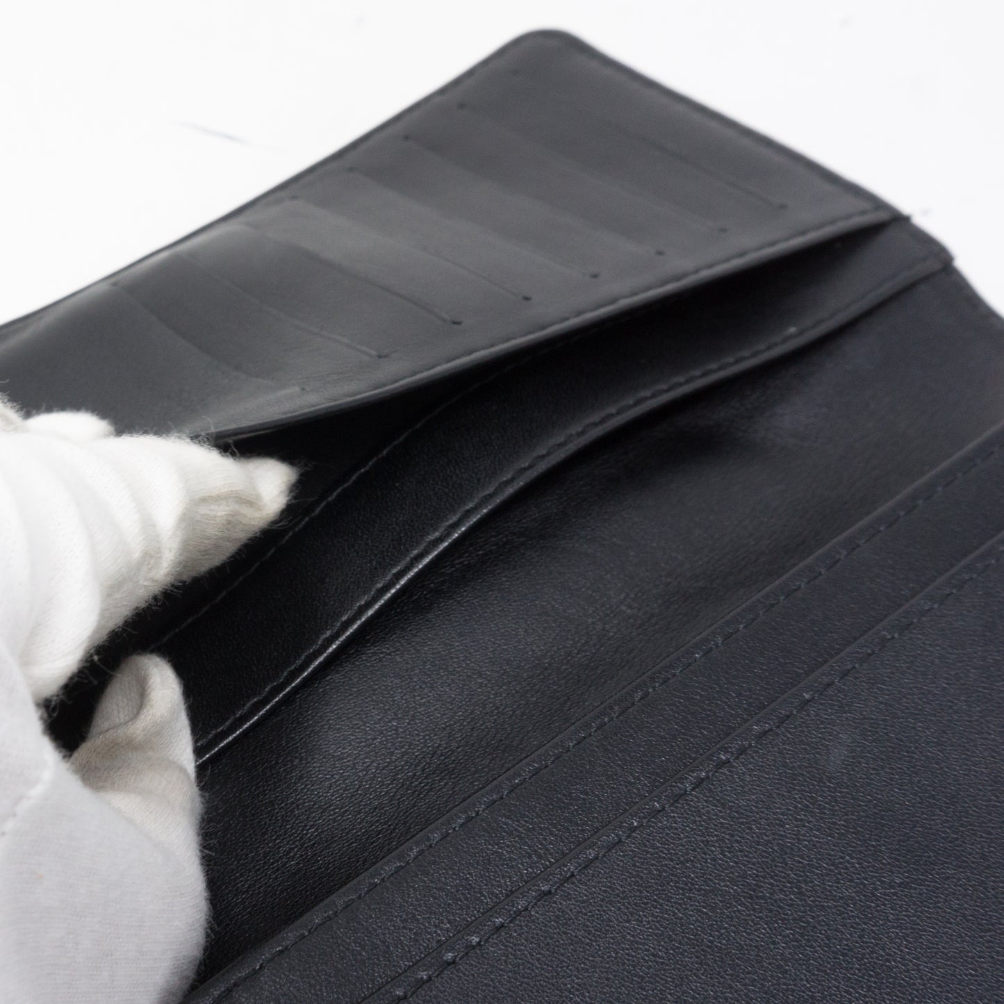 Classic Long Flap Wallet Black Patent Leather