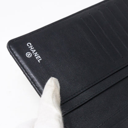 Classic Long Flap Wallet Black Patent Leather