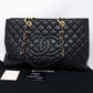 GST XL Grand Shopping Tote Black Caviar Gold