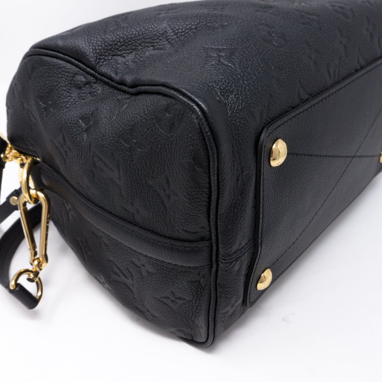 LOUIS VUITTON Speedy 30 Bandouliere Empreinte Leather Noir Handbag 