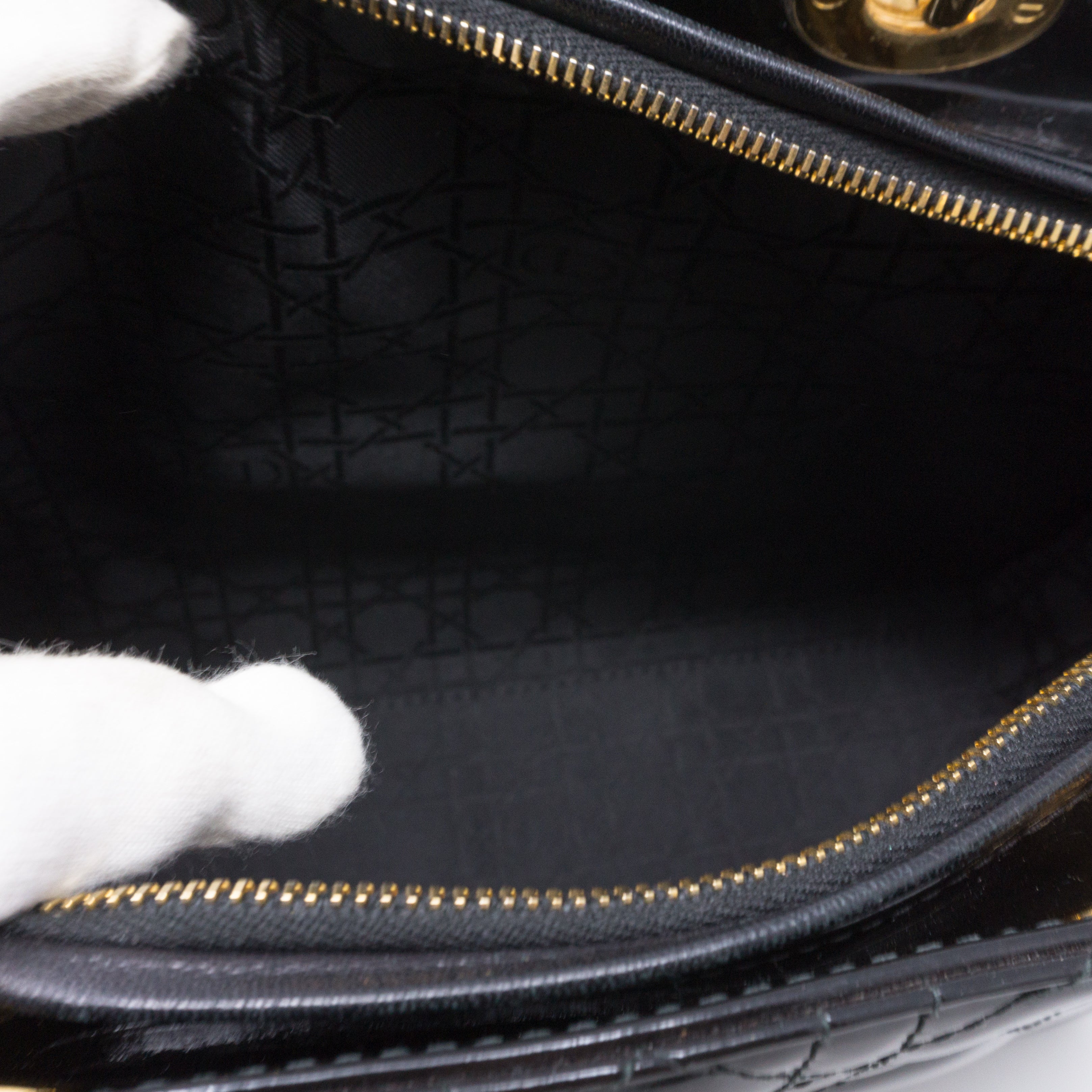 Lady Dior Large Black Patent Leather