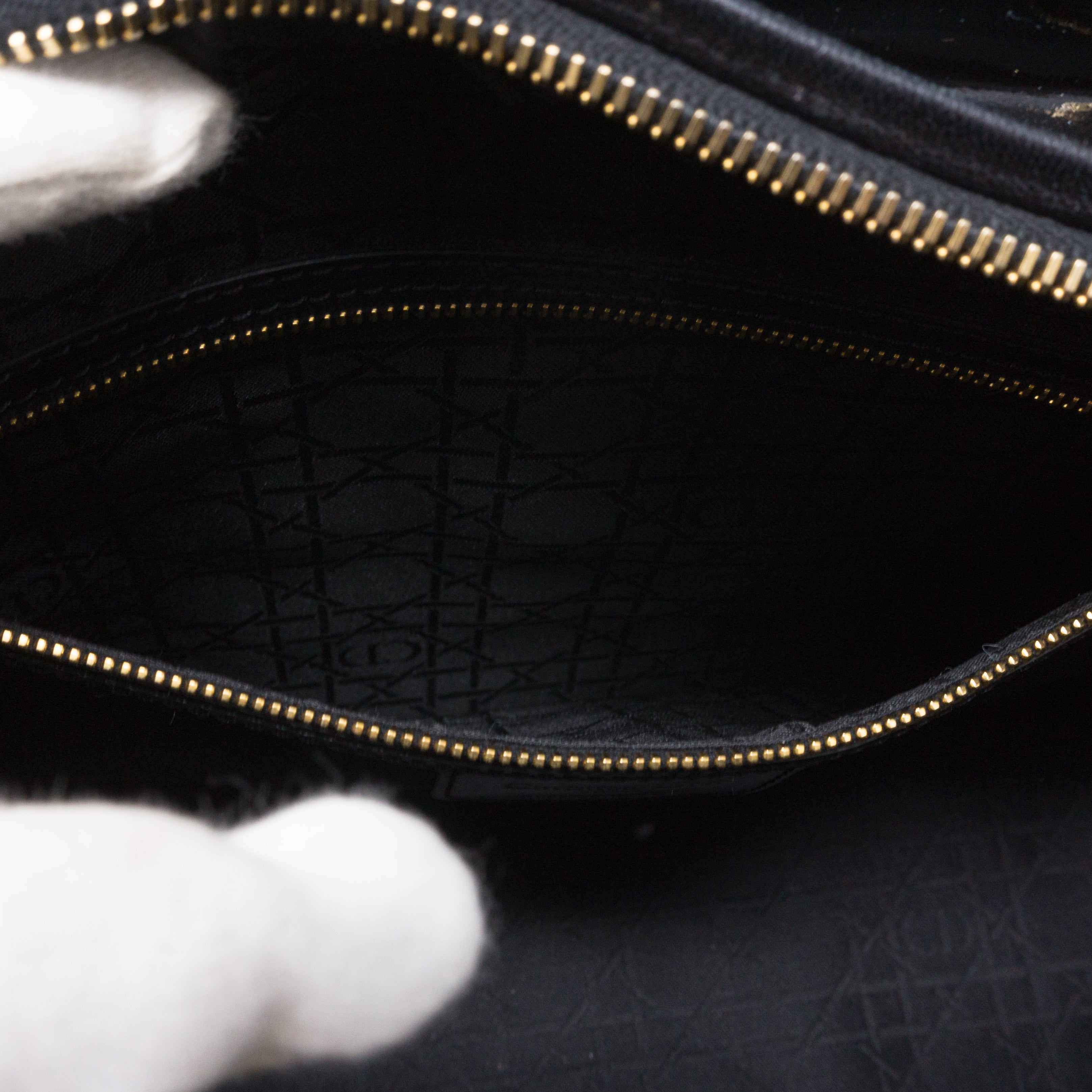 Lady Dior Large Black Patent Leather