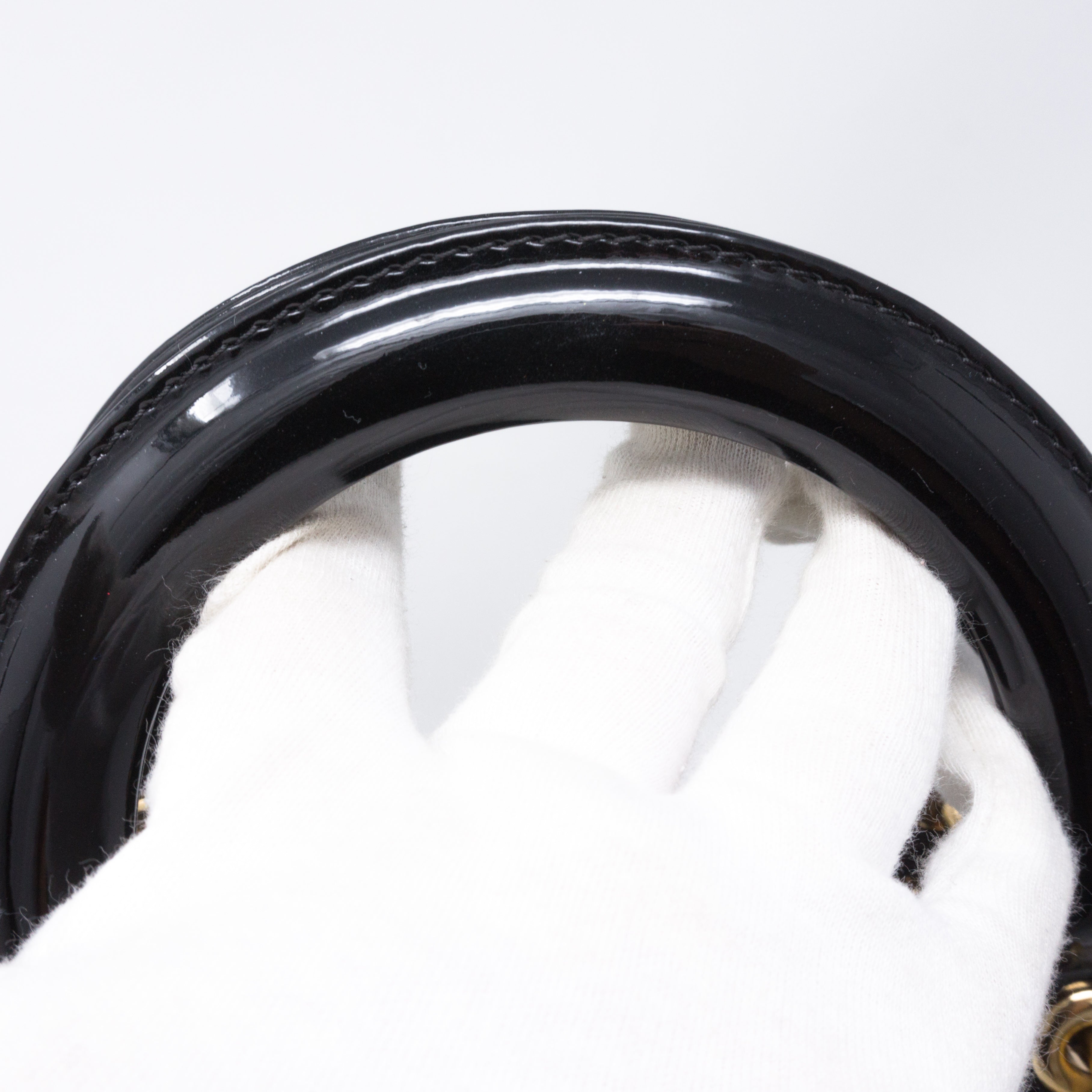 Lady Dior Large Black Patent Leather
