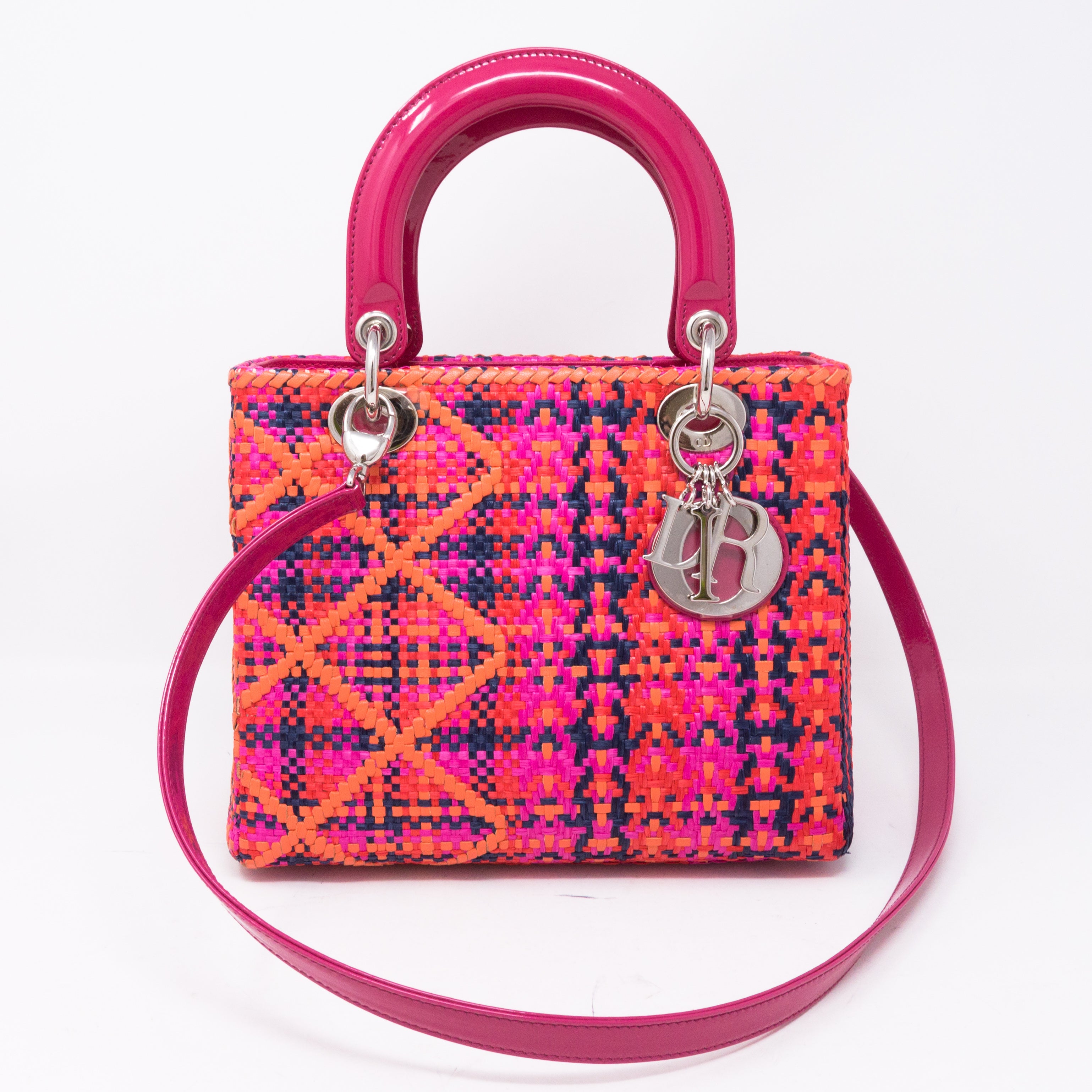 Lady Dior Medium Multicolor Woven Raffia