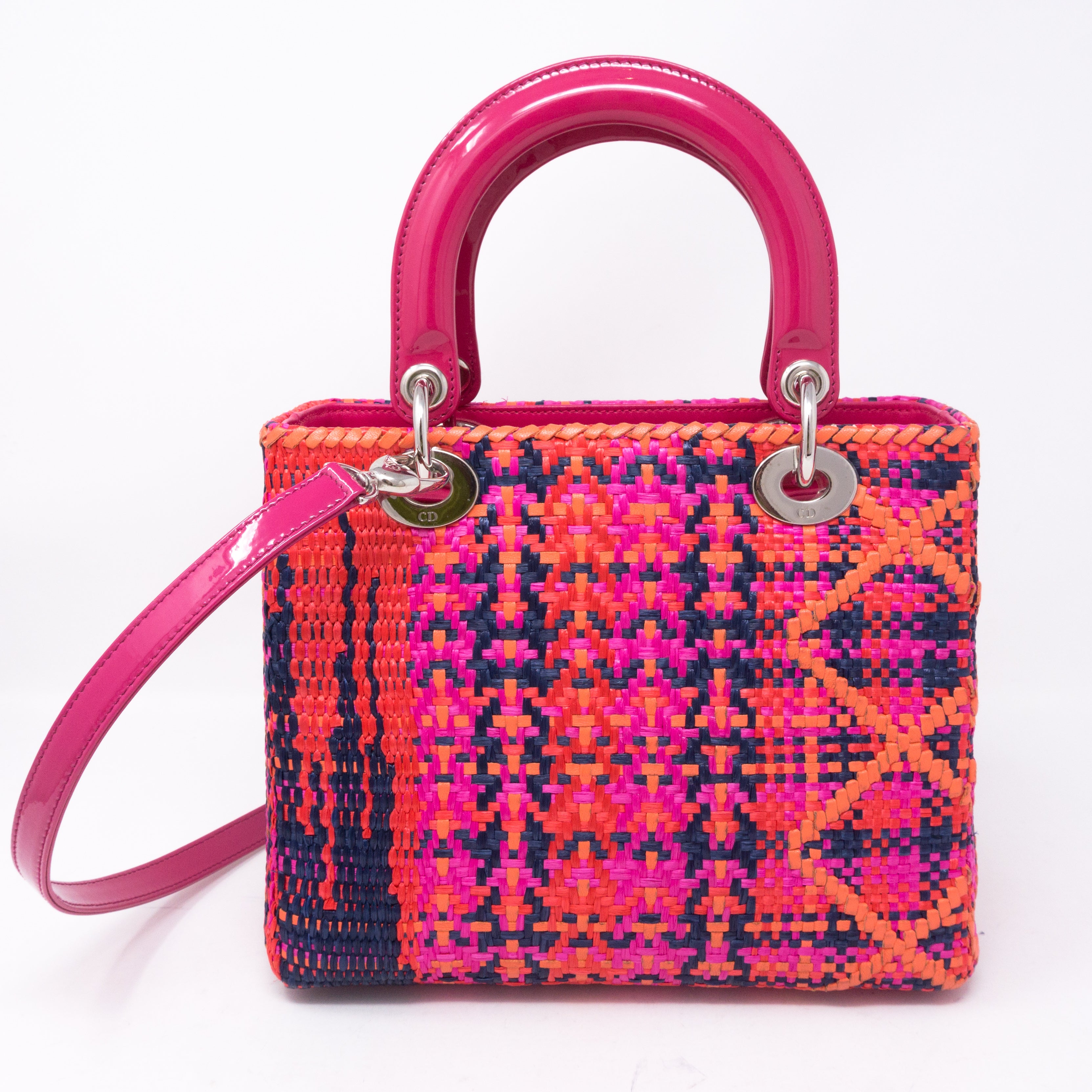 Lady Dior Medium Multicolor Woven Raffia