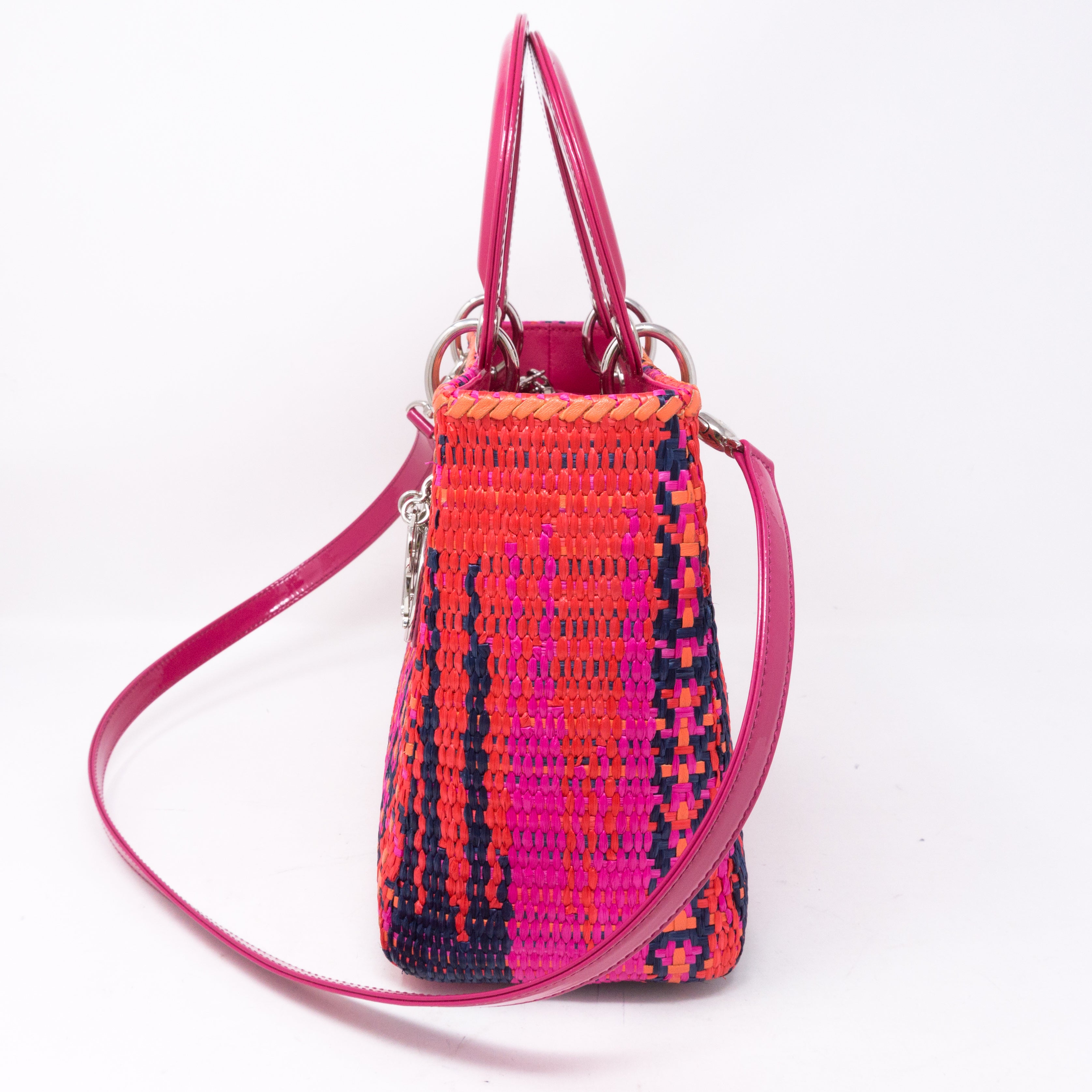 Lady Dior Medium Multicolor Woven Raffia