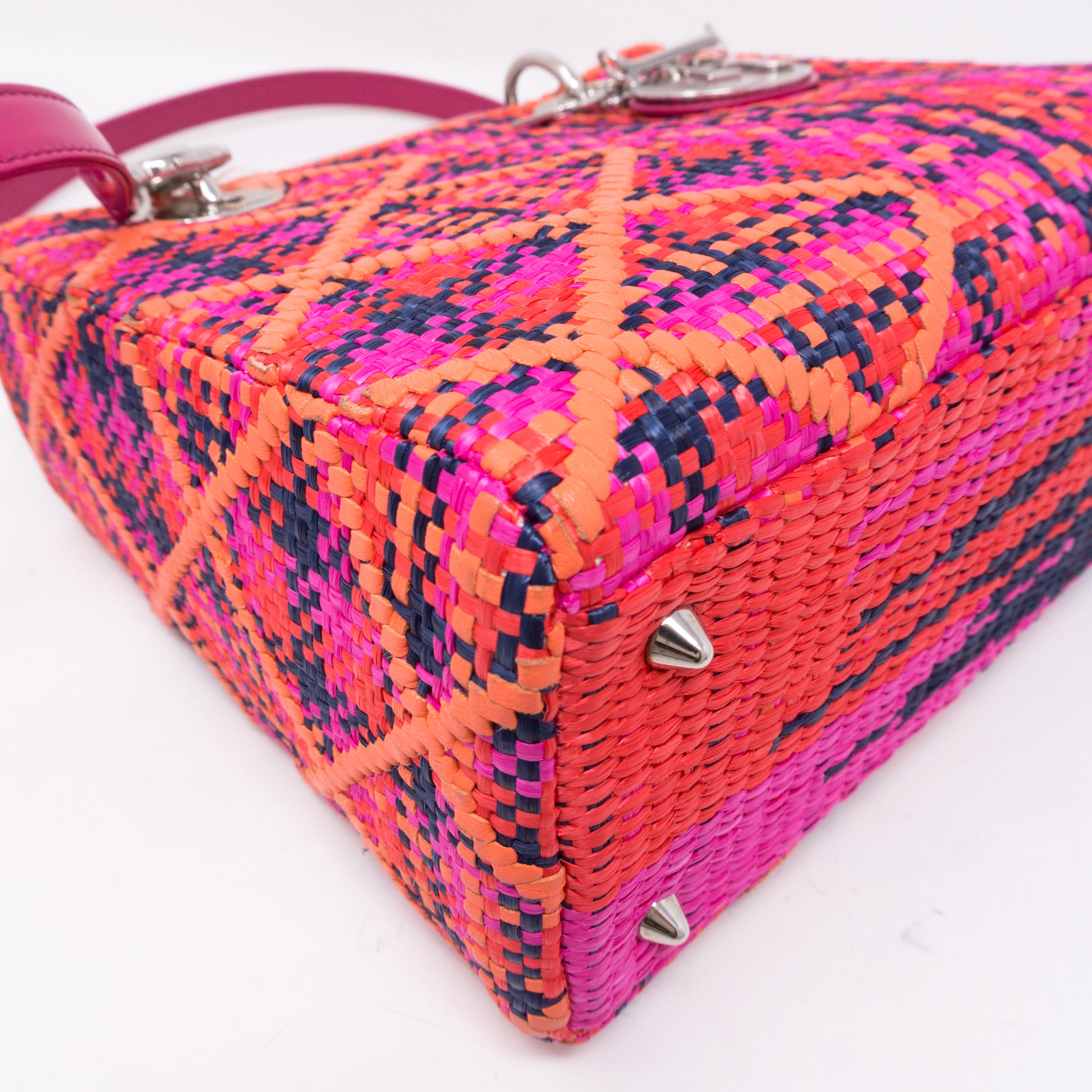 Lady Dior Medium Multicolor Woven Raffia