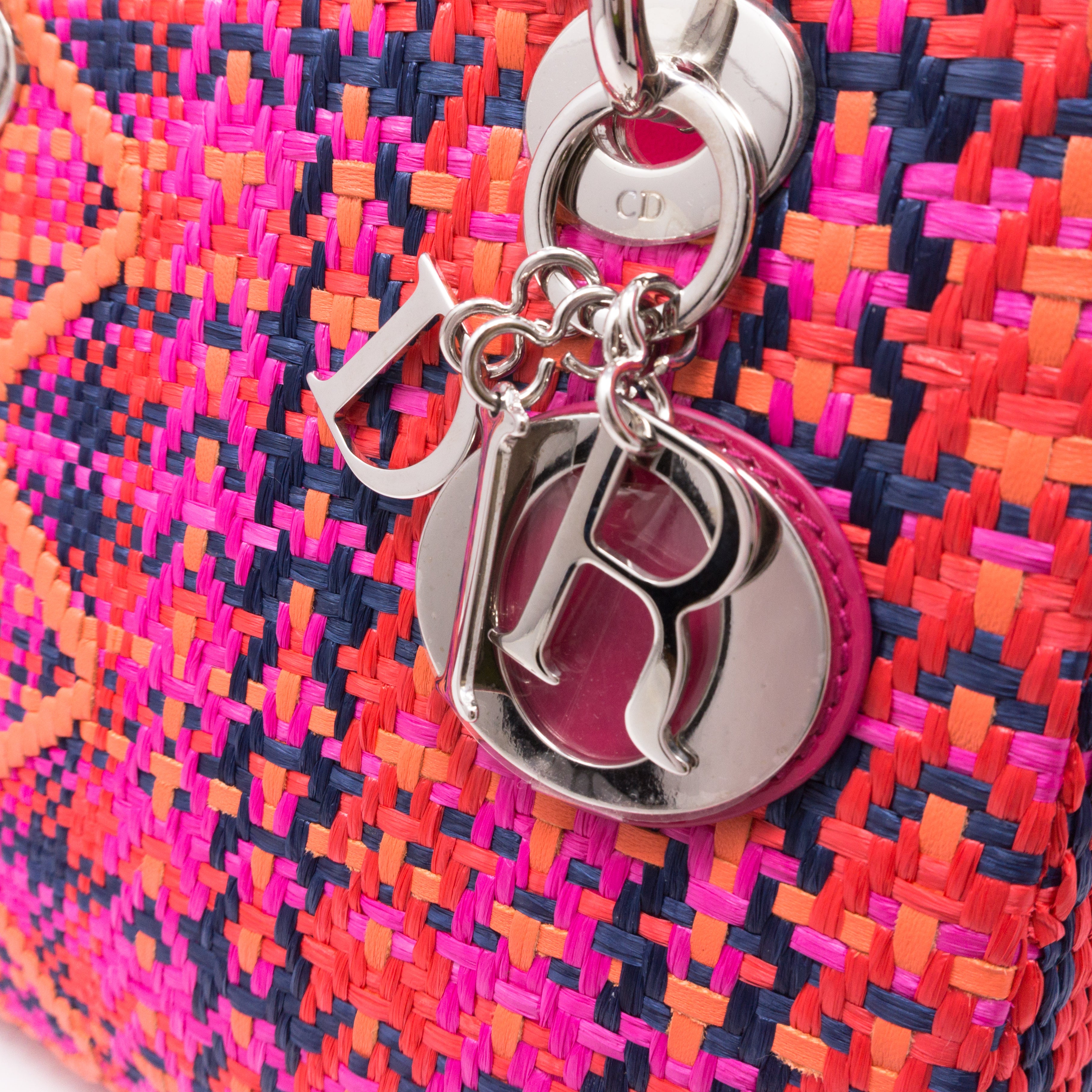 Lady Dior Medium Multicolor Woven Raffia