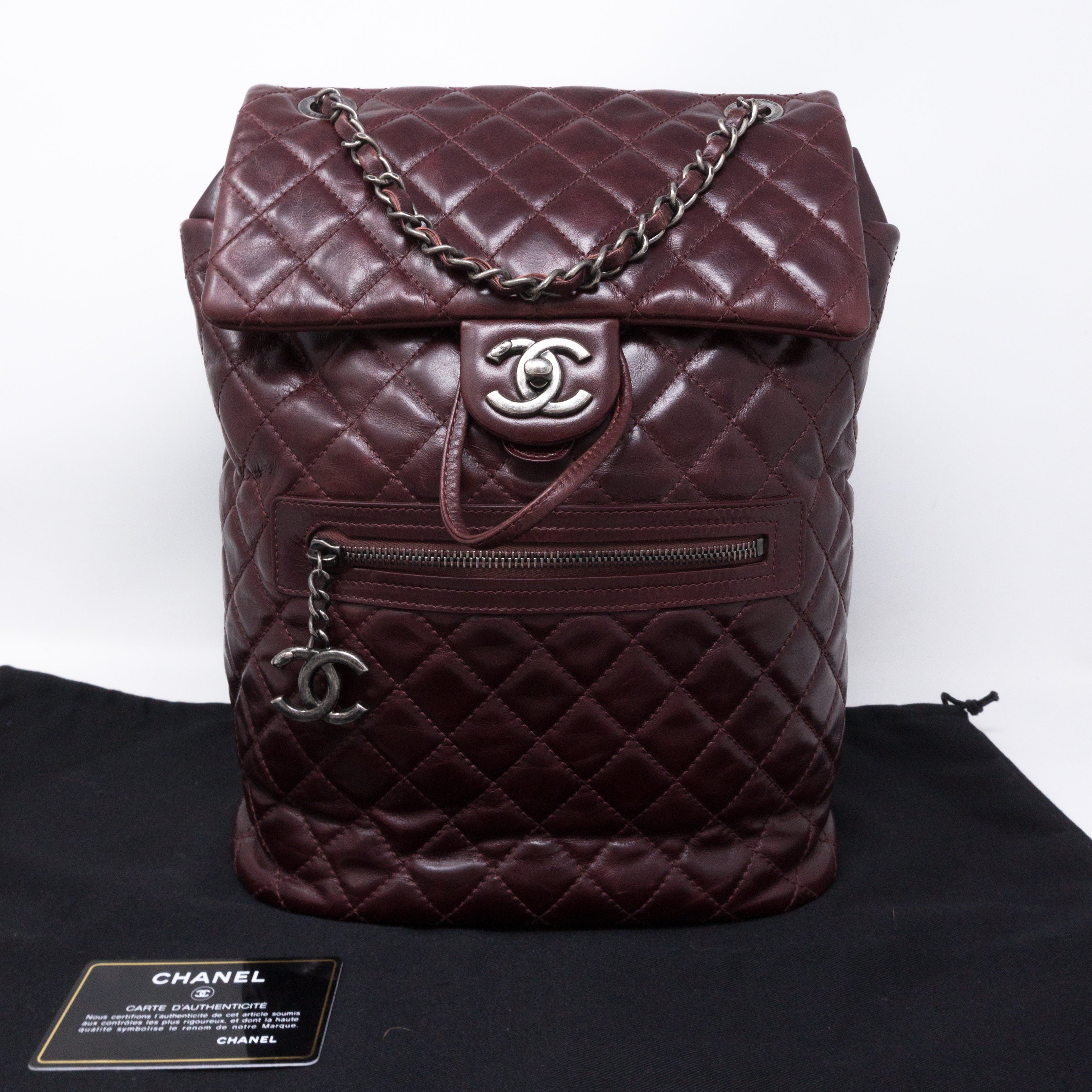 Mountain Backpack Large Quilted Burgundy Glazed Leather