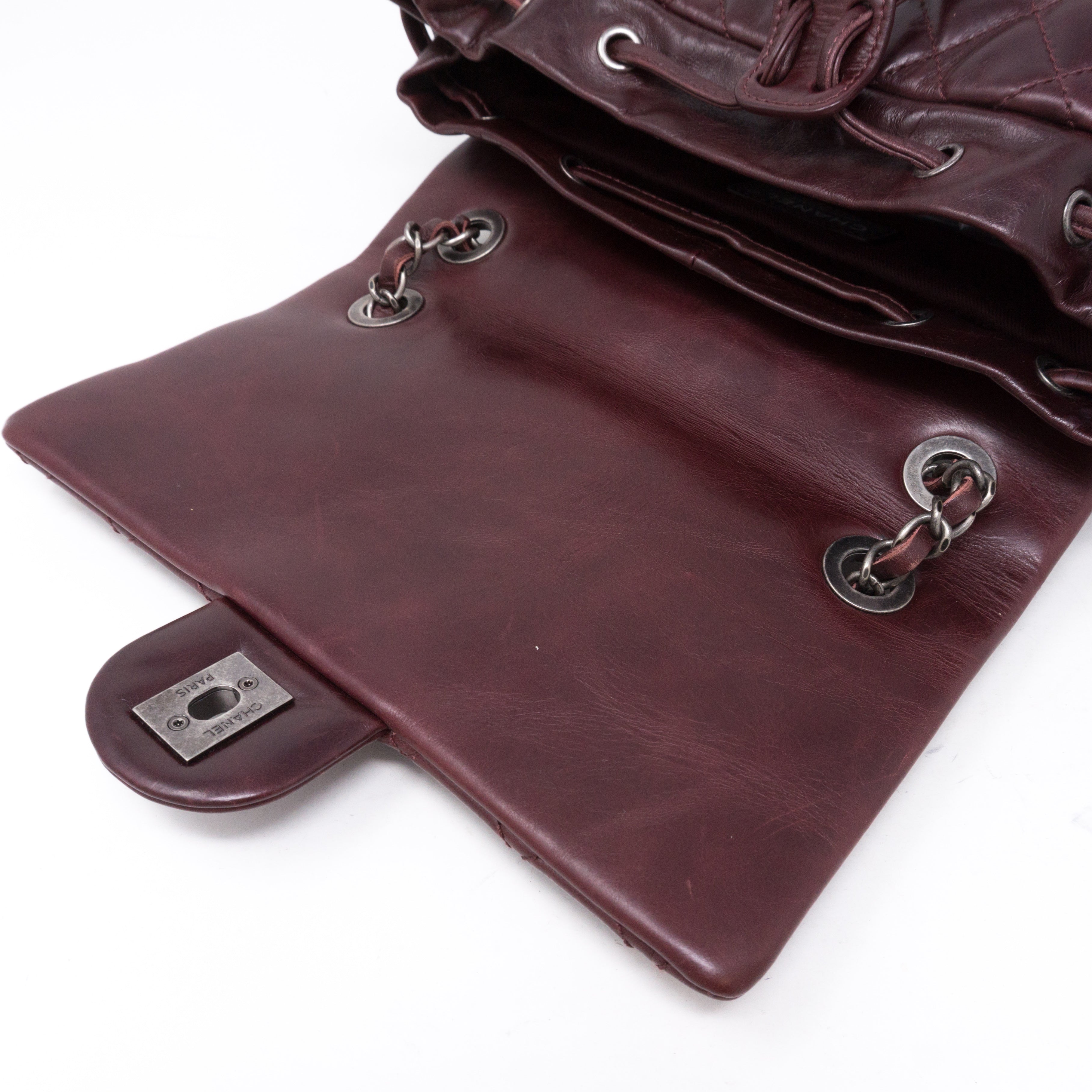 Mountain Backpack Large Quilted Burgundy Glazed Leather