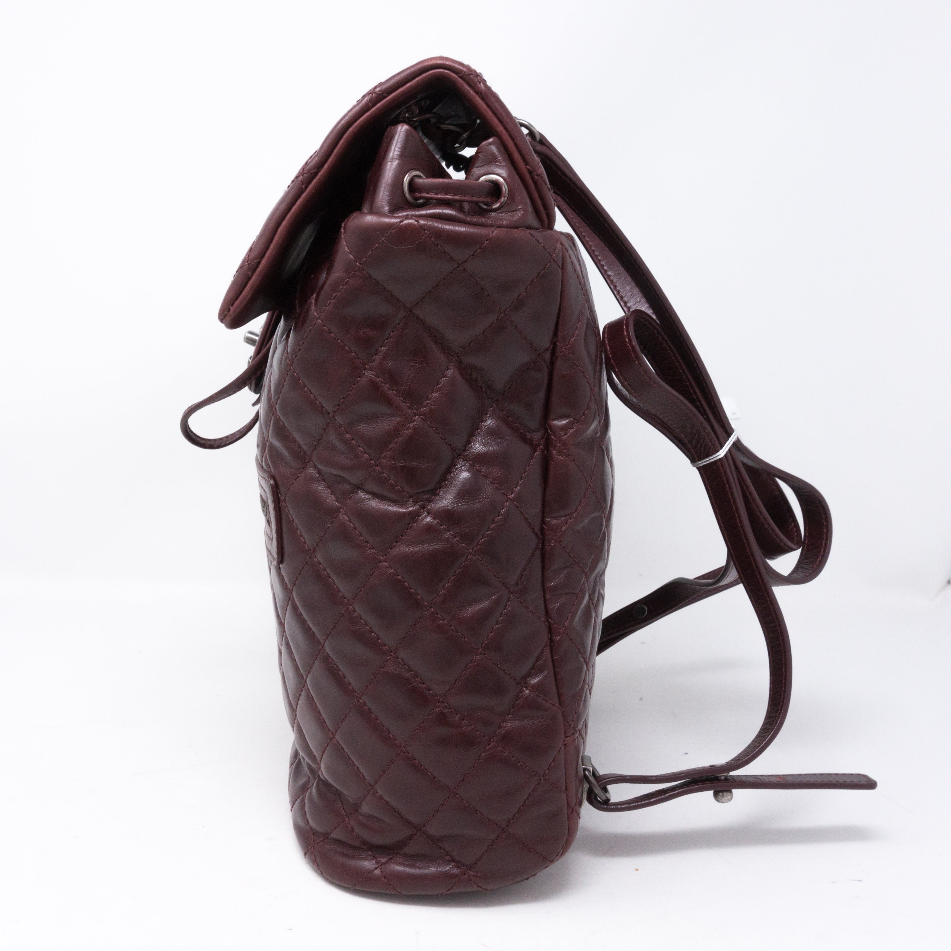 Mountain Backpack Large Quilted Burgundy Glazed Leather
