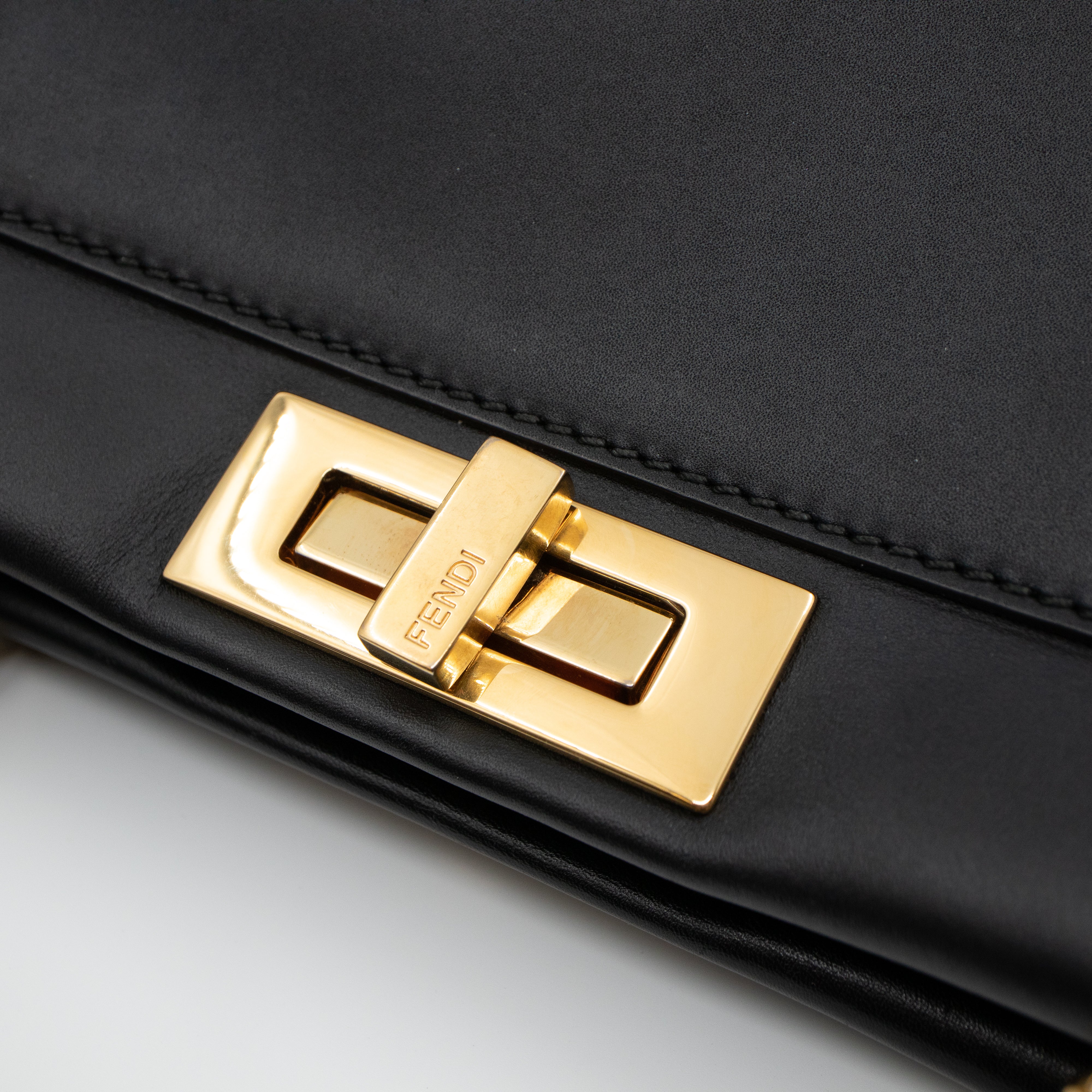 Fendi Peekaboo Iconic Medium Black Leather – Queen Station