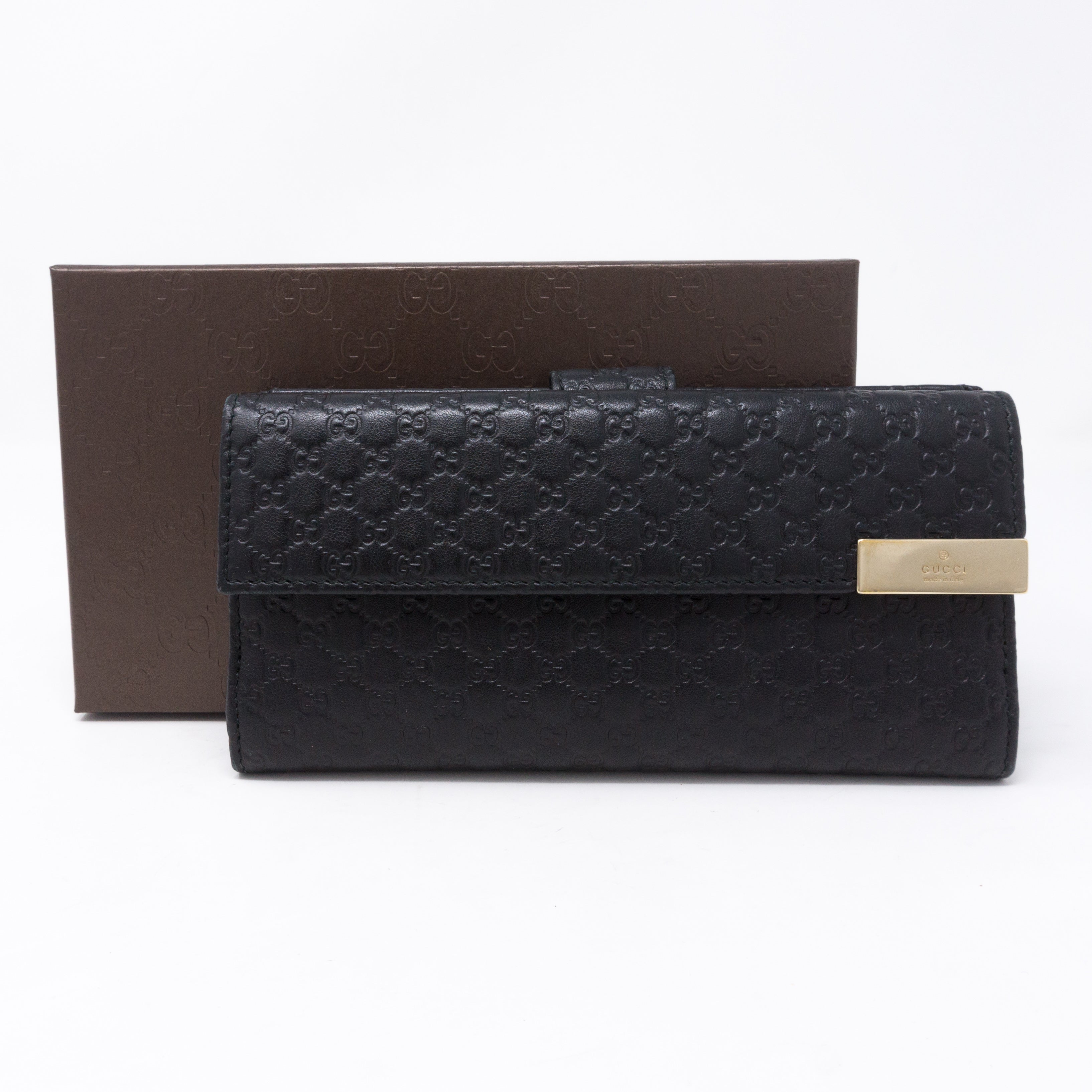 GG Continental Wallet Black Leather