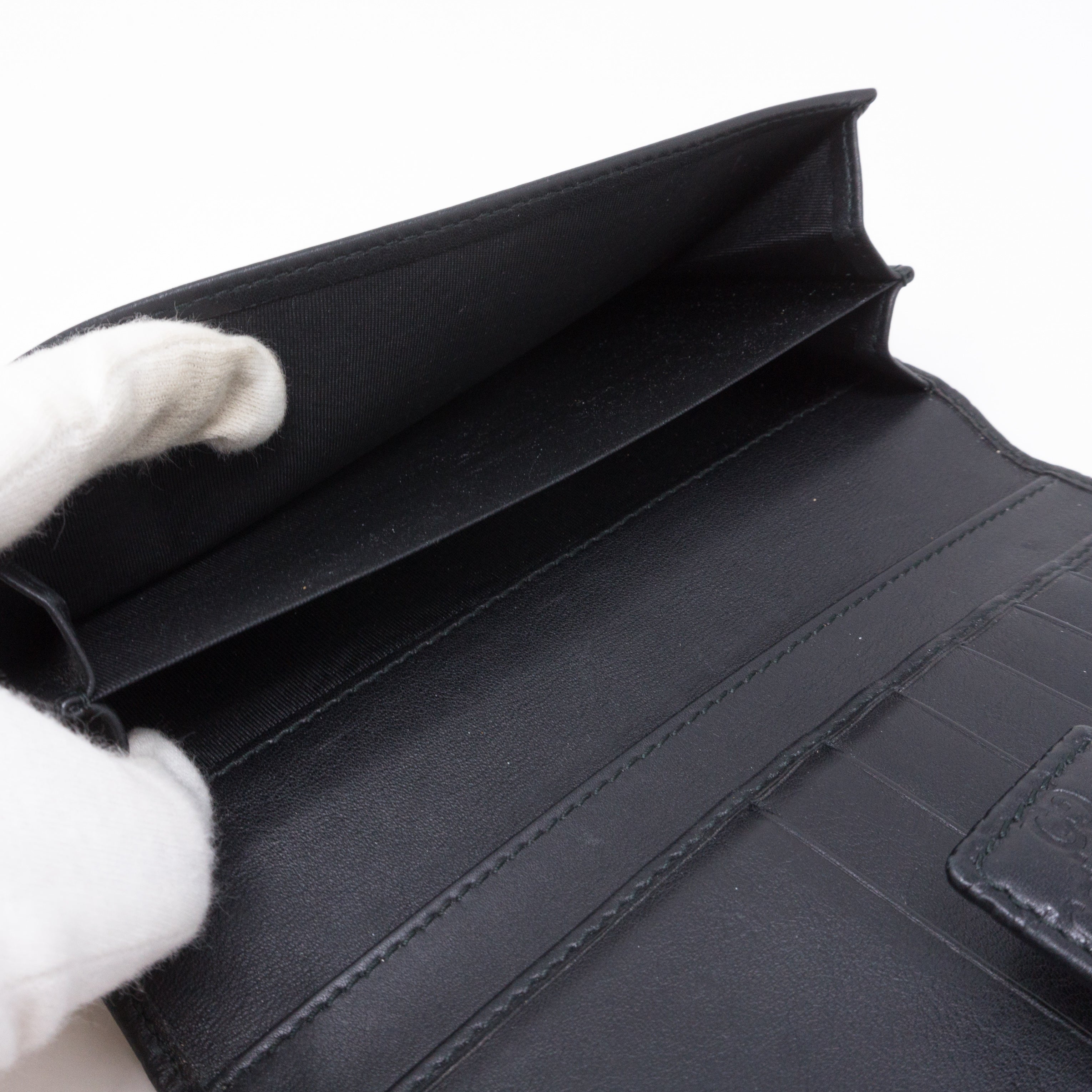 GG Continental Wallet Black Leather