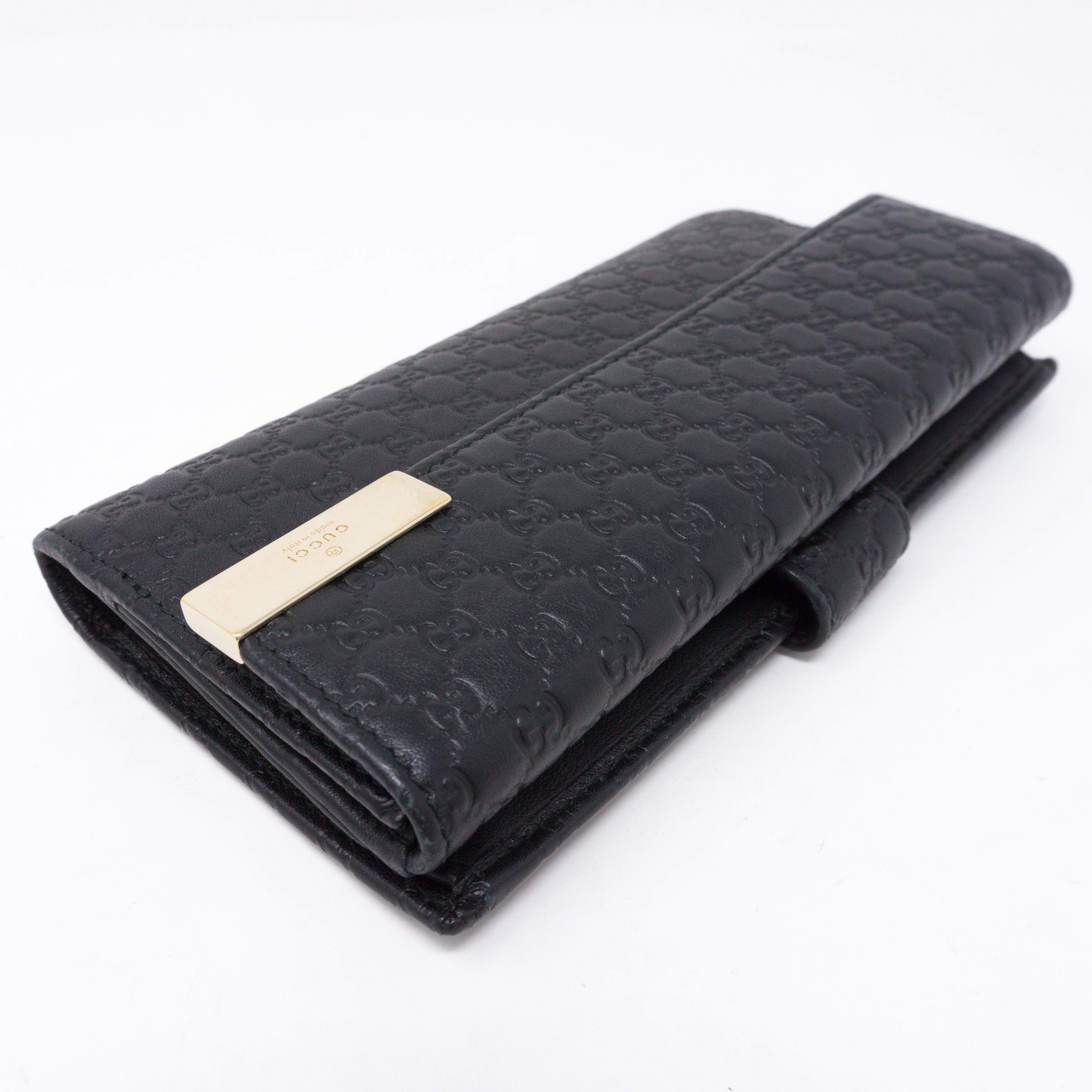 GG Continental Wallet Black Leather
