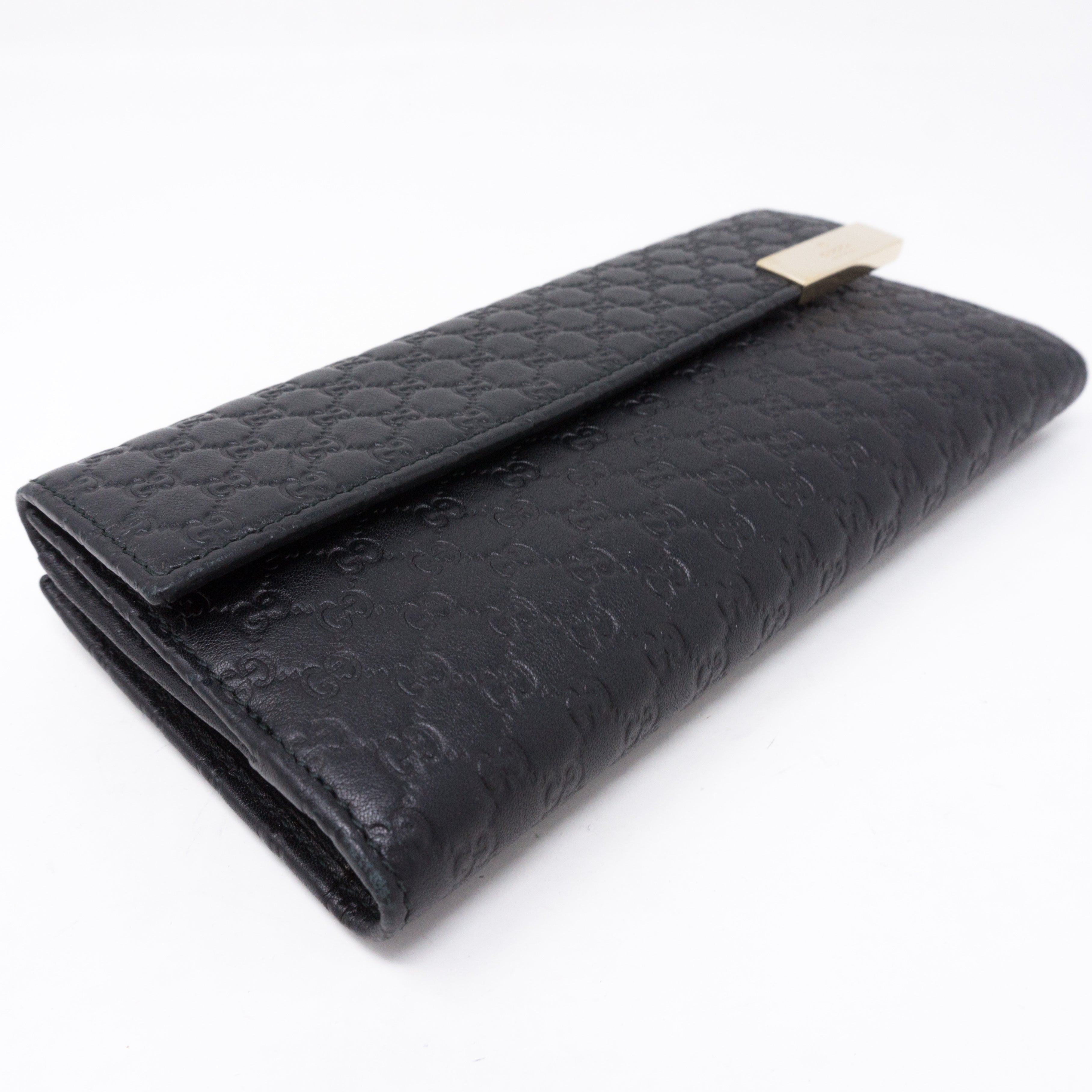 GG Continental Wallet Black Leather