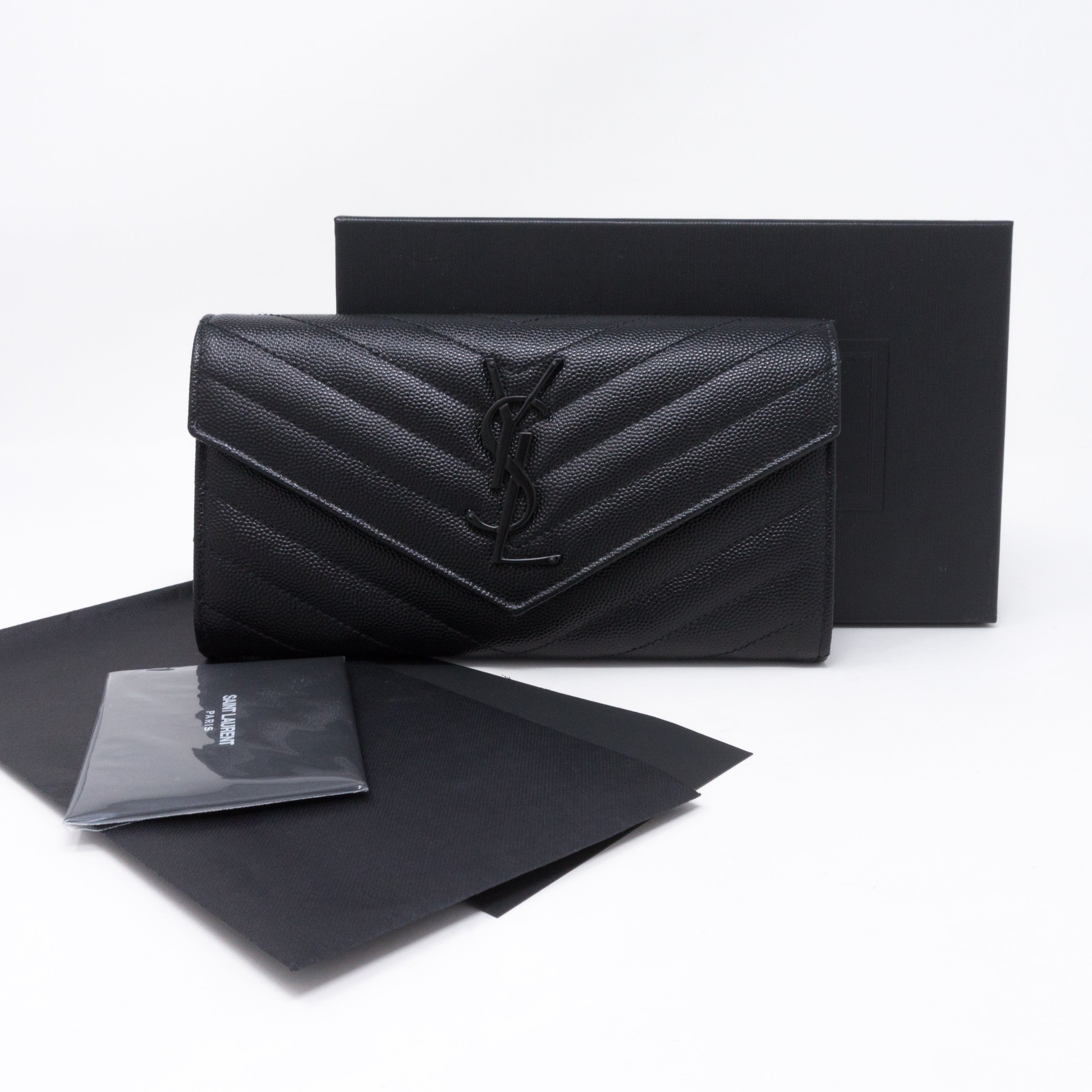 Saint laurent large discount monogram flap wallet