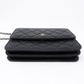 Square Wallet on Chain Black Caviar Leather
