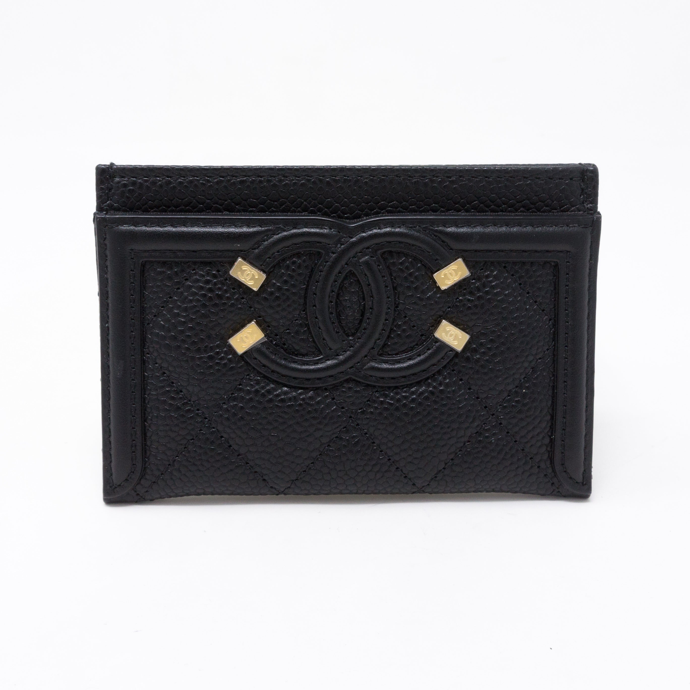 Card Holder CC Filigree Black Caviar Leather