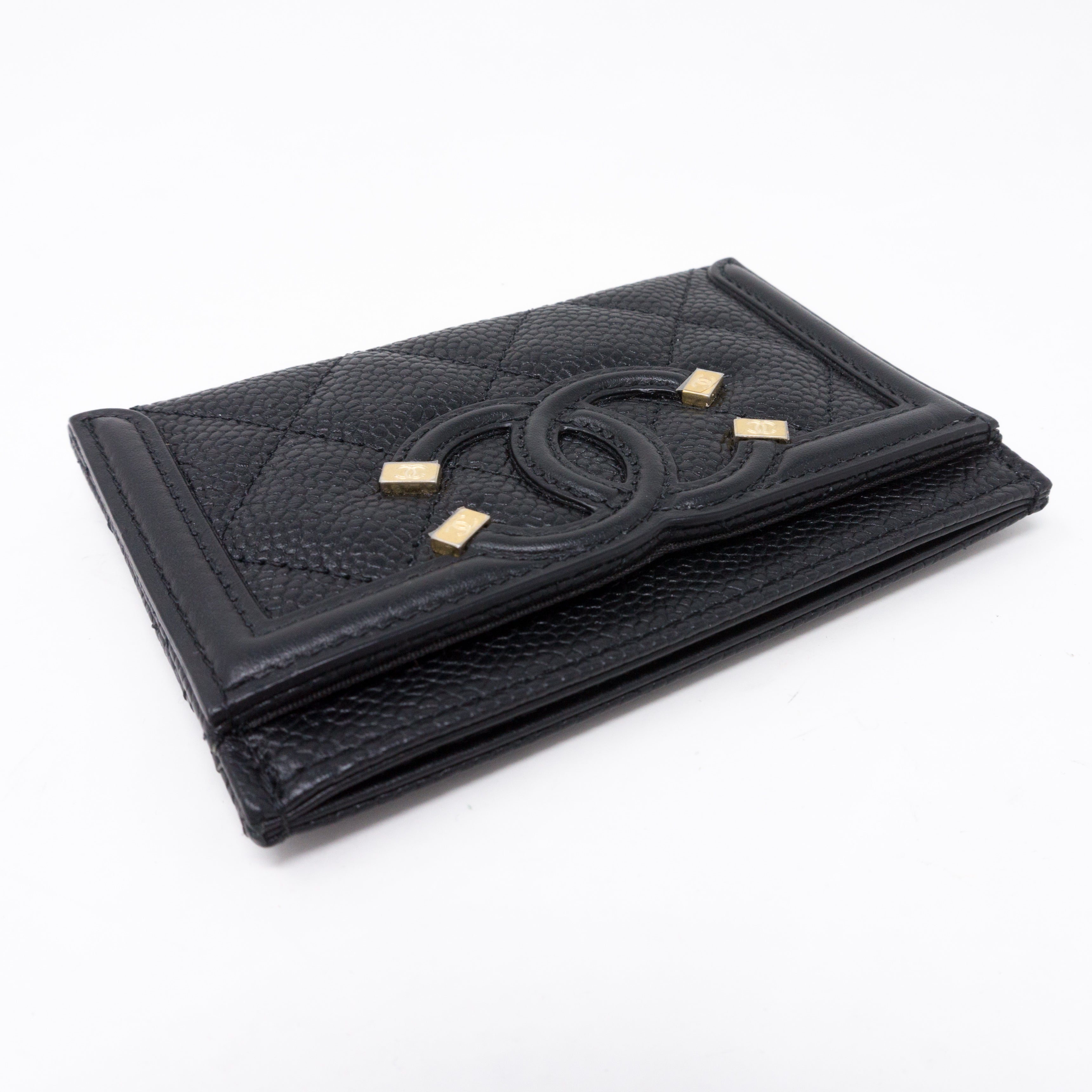 Card Holder CC Filigree Black Caviar Leather