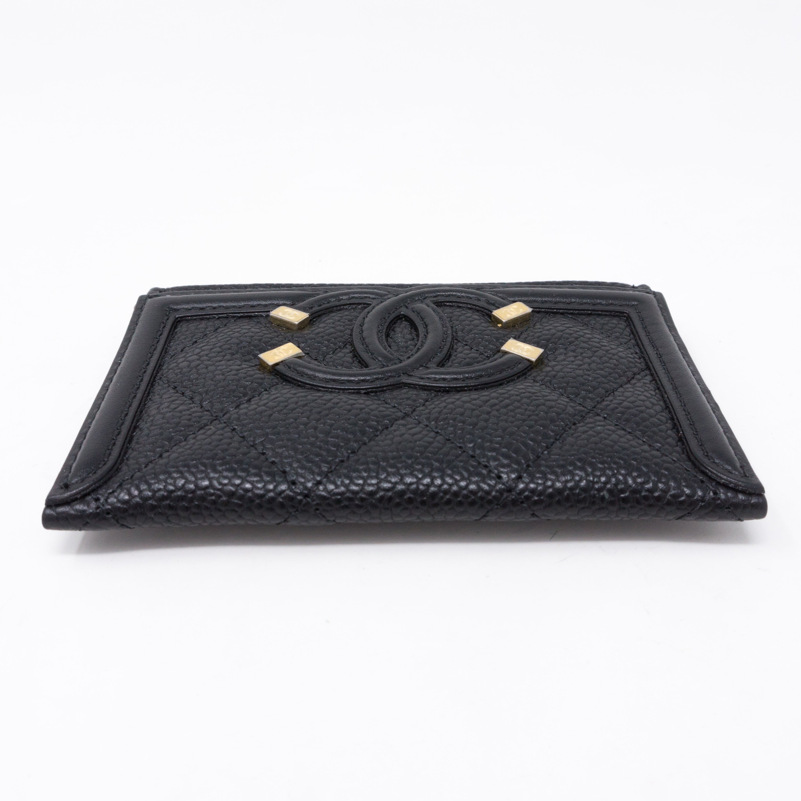 Card Holder CC Filigree Black Caviar Leather