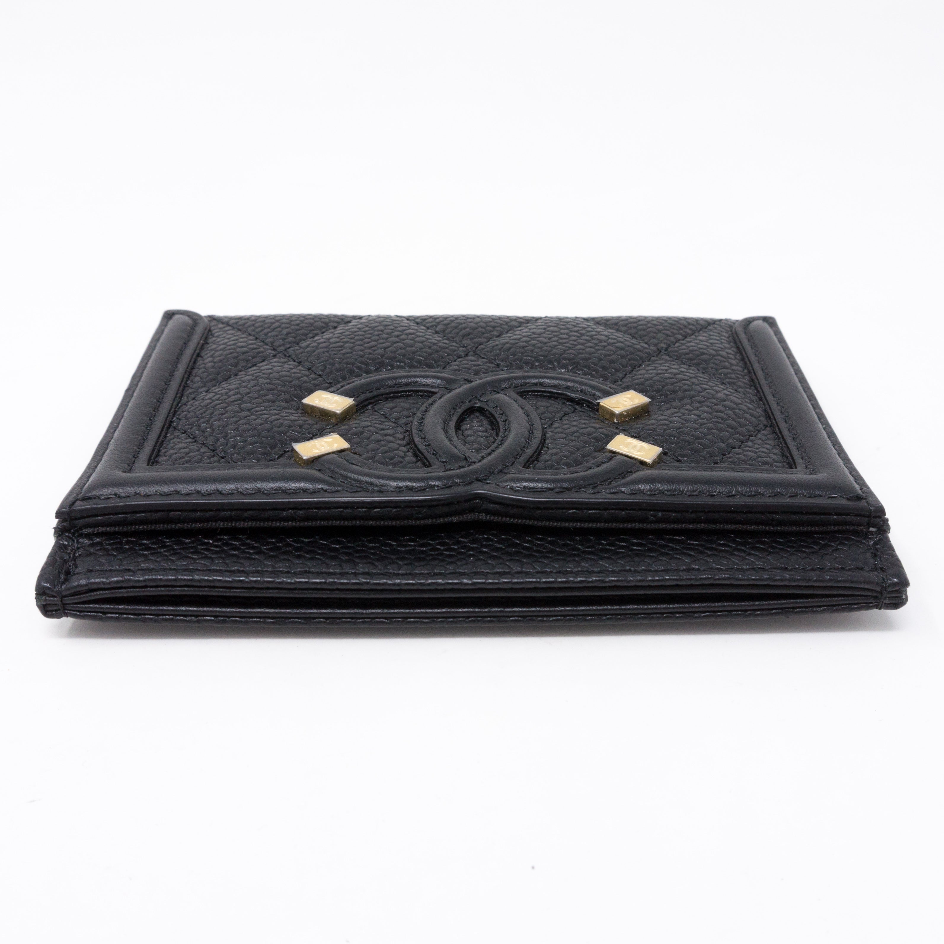 Card Holder CC Filigree Black Caviar Leather