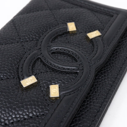 Card Holder CC Filigree Black Caviar Leather