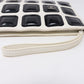 Squares Pouch Black & White Leather
