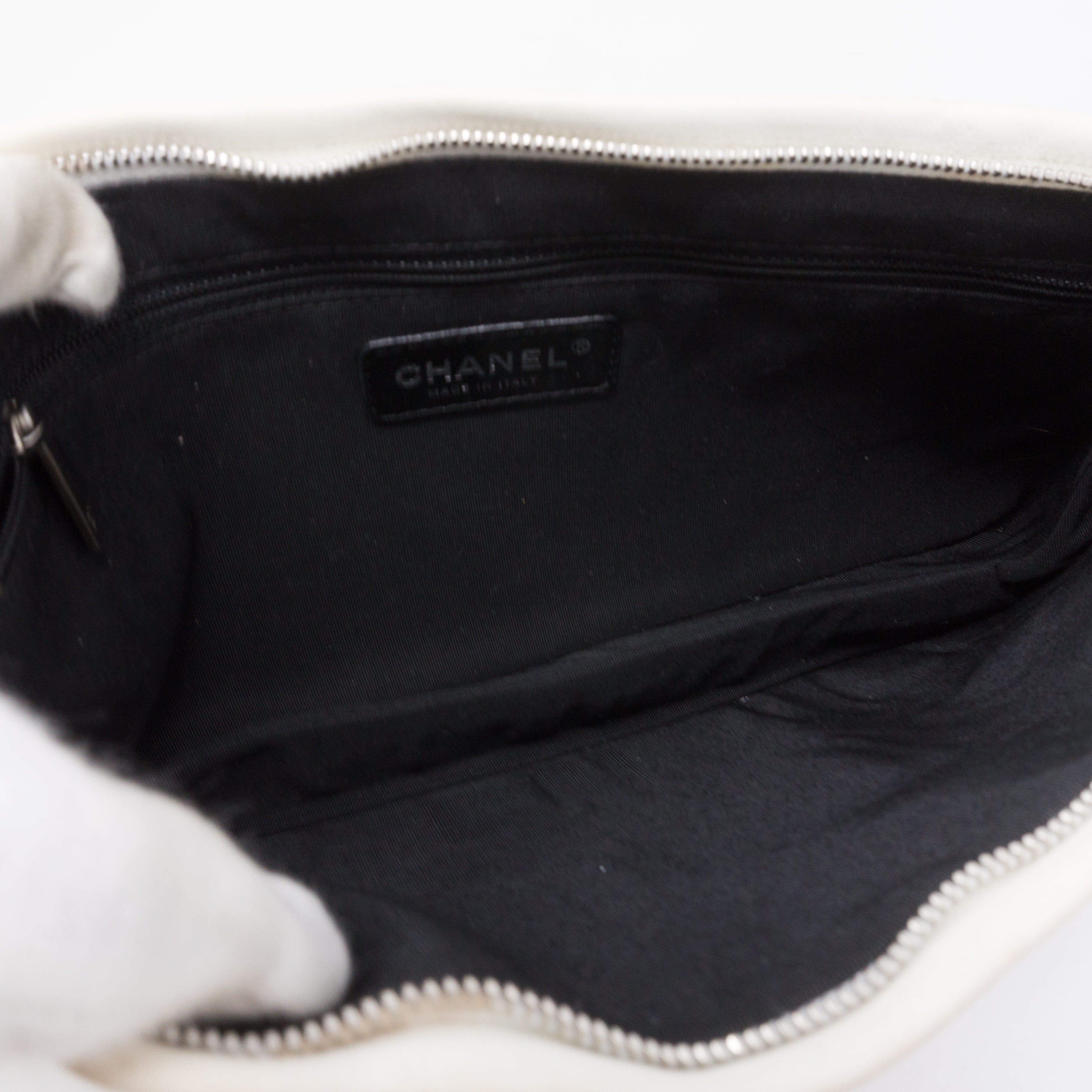 Squares Pouch Black & White Leather