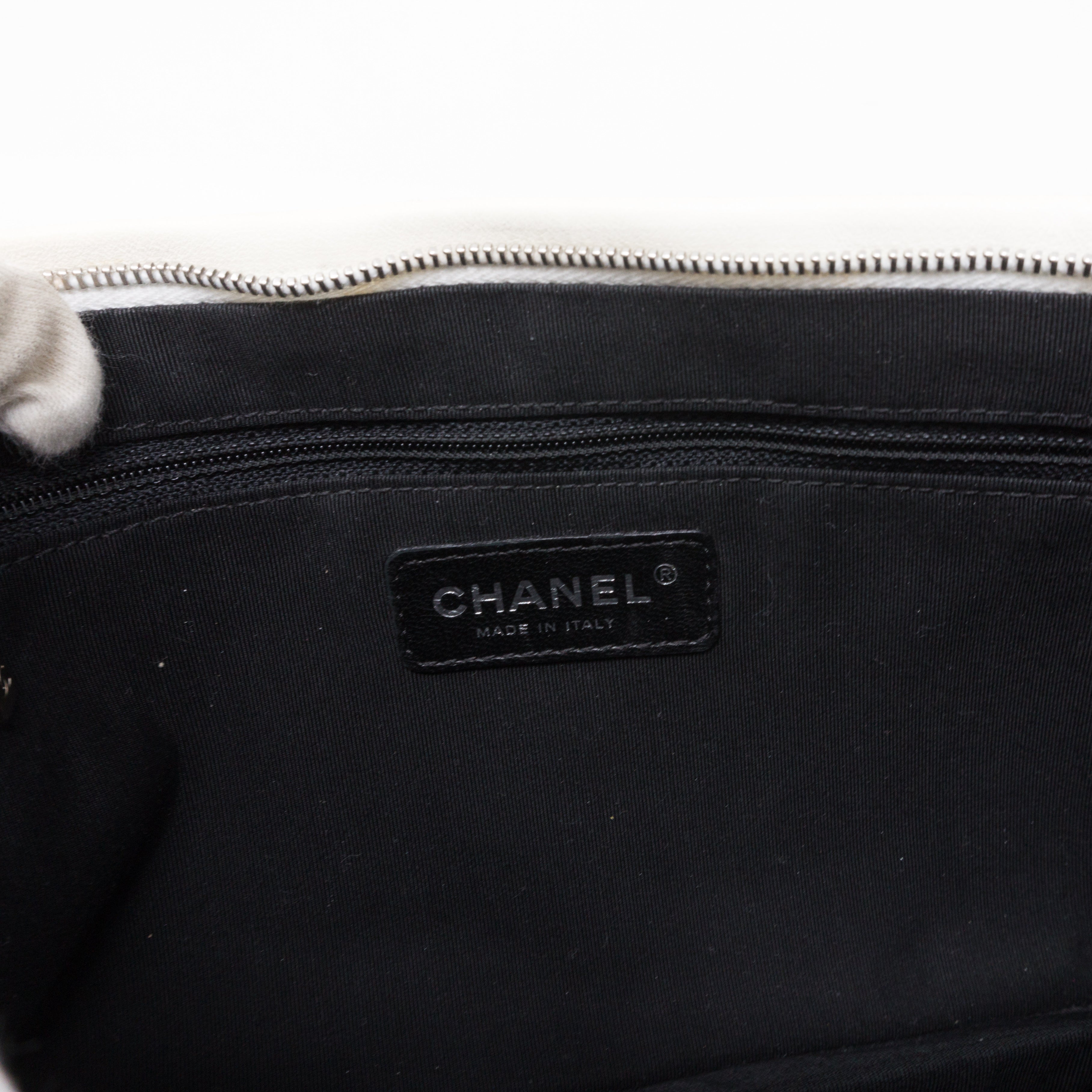Squares Pouch Black & White Leather