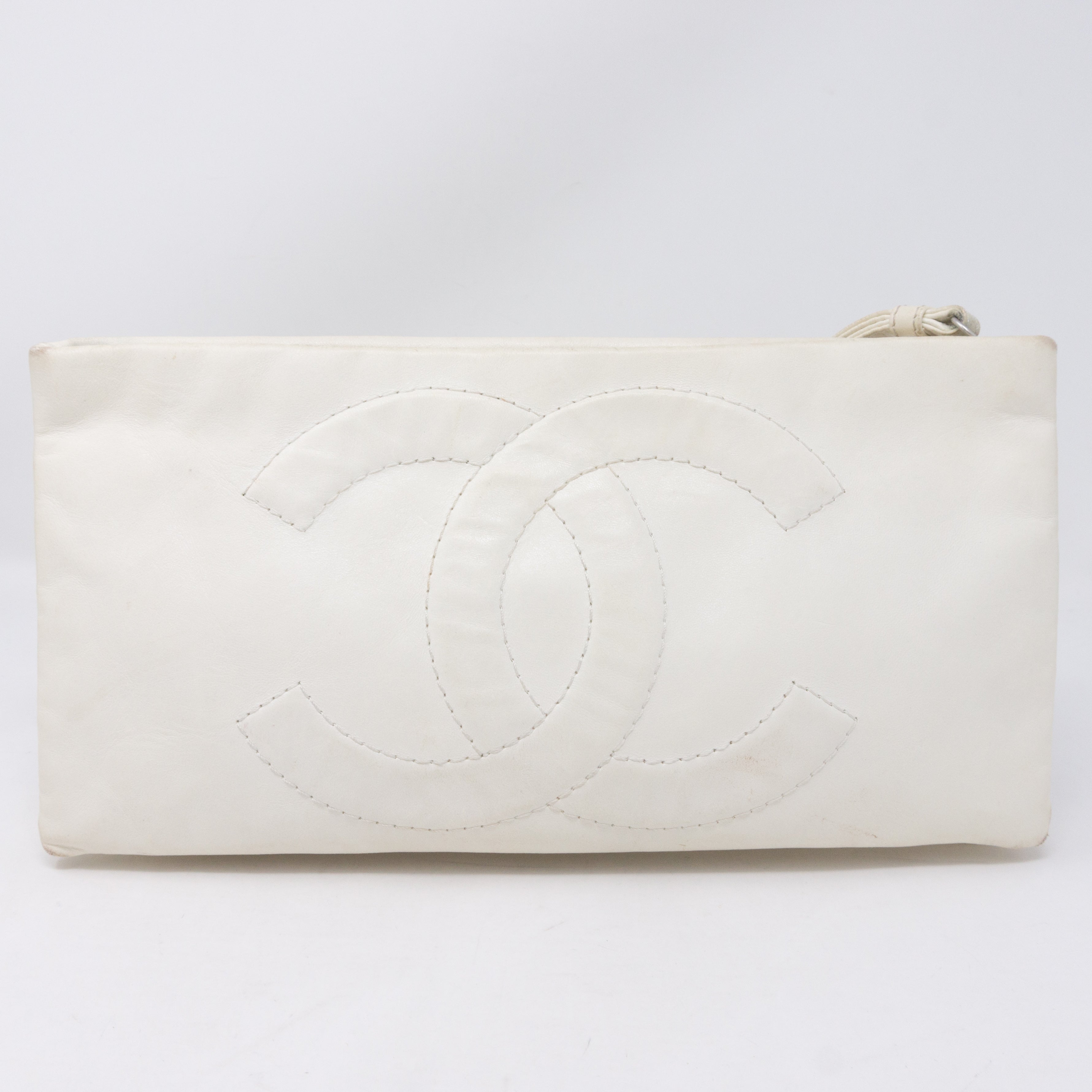 Squares Pouch Black & White Leather