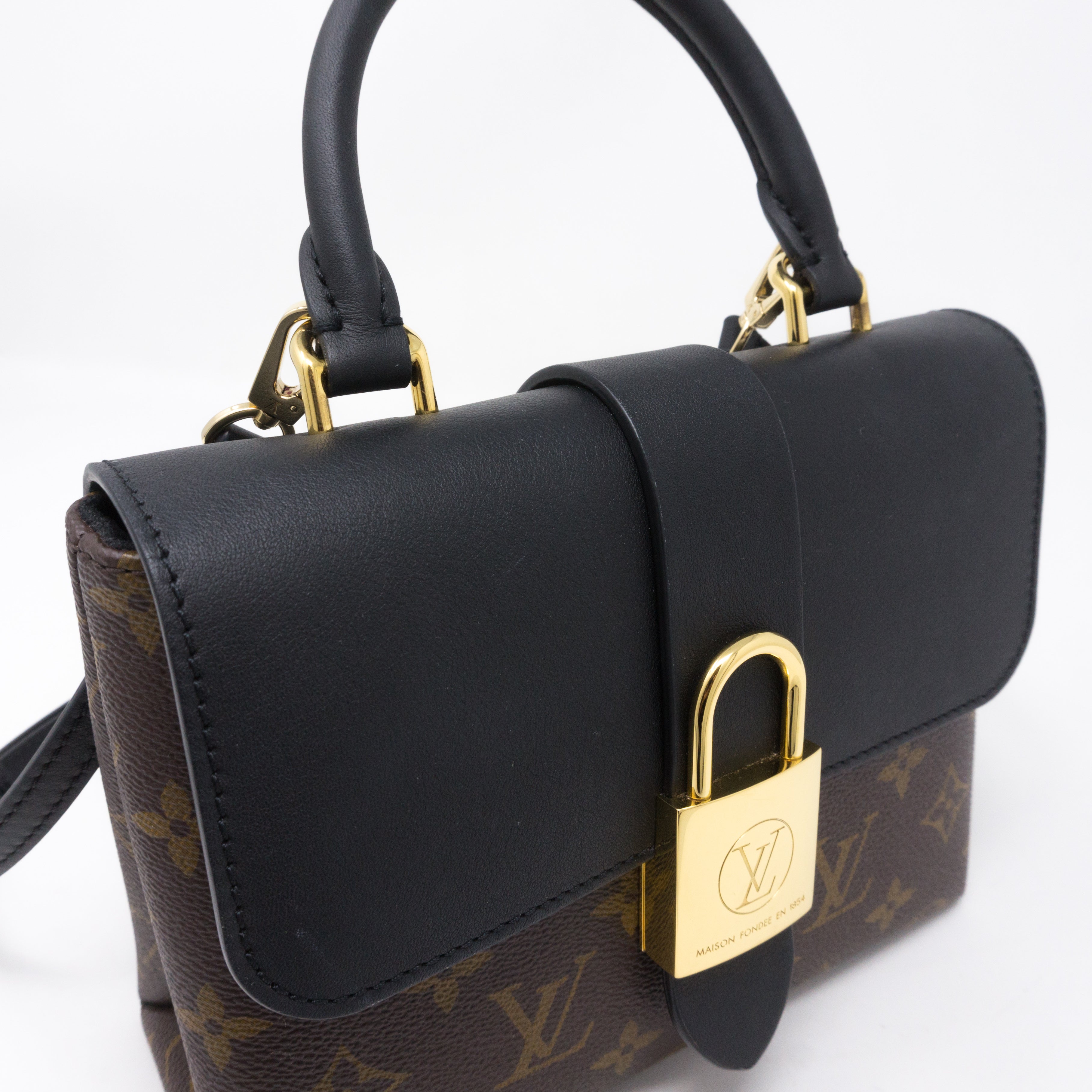 Locky BB Monogram Black Leather