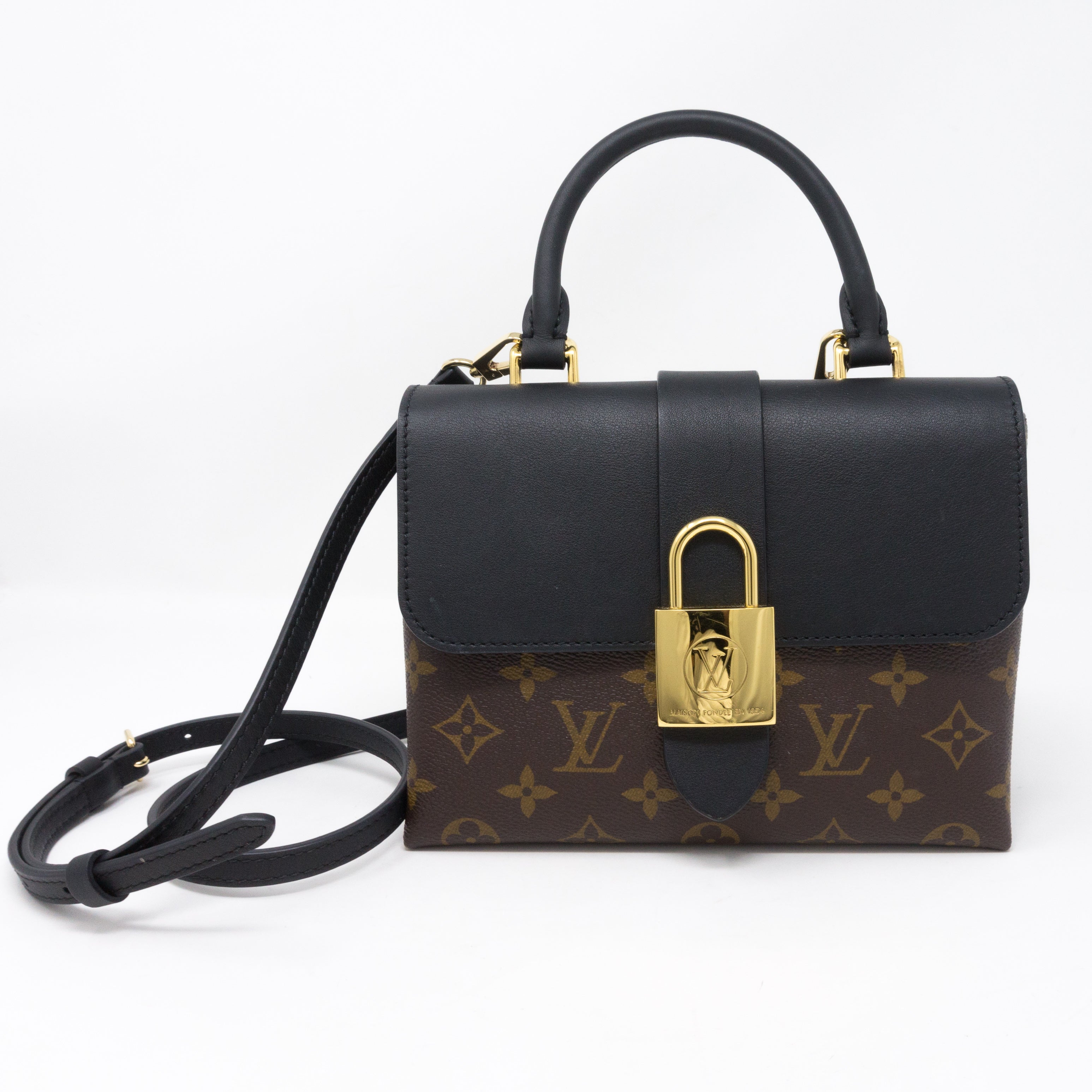 Locky BB Monogram Black Leather