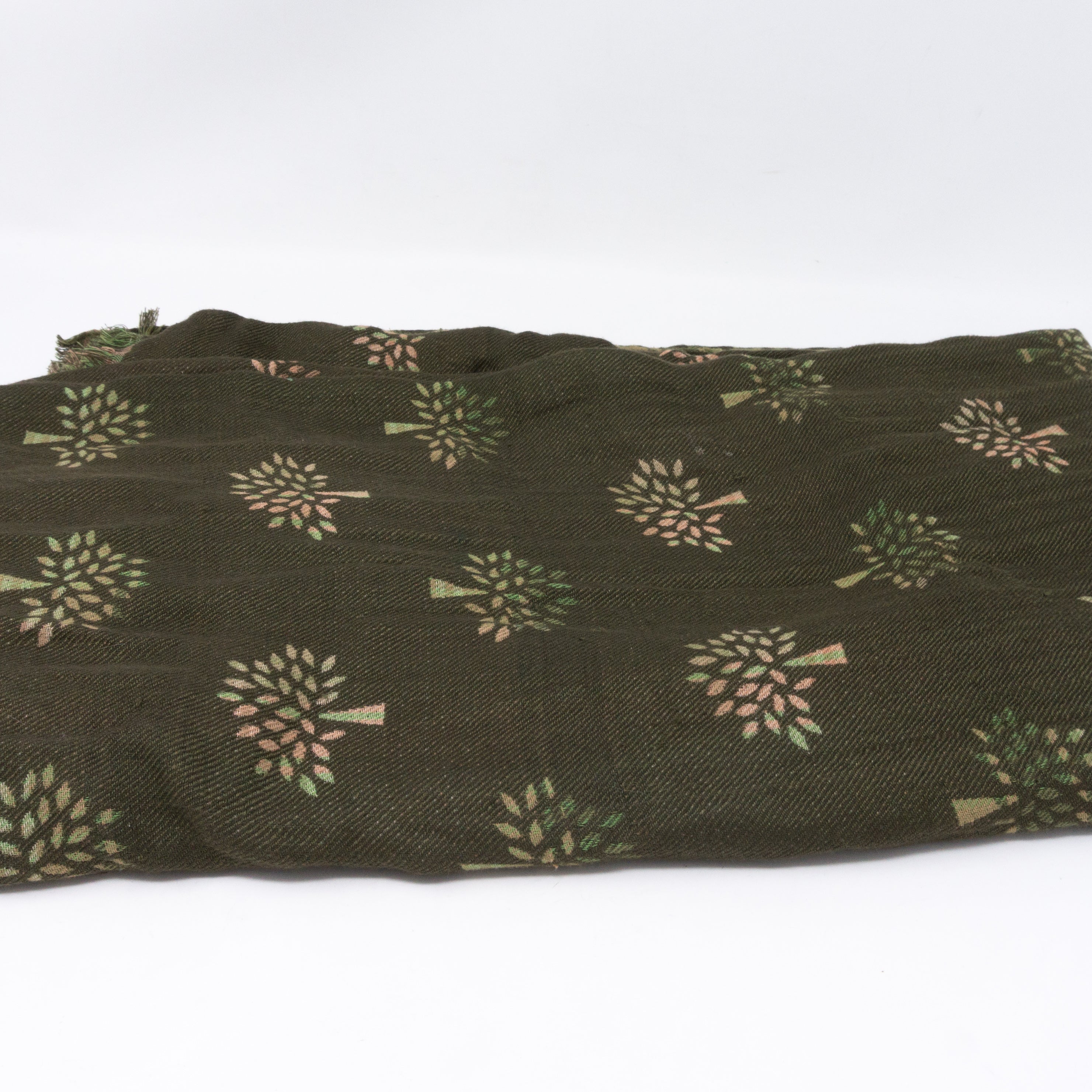 Green Plaid Logo Shawl