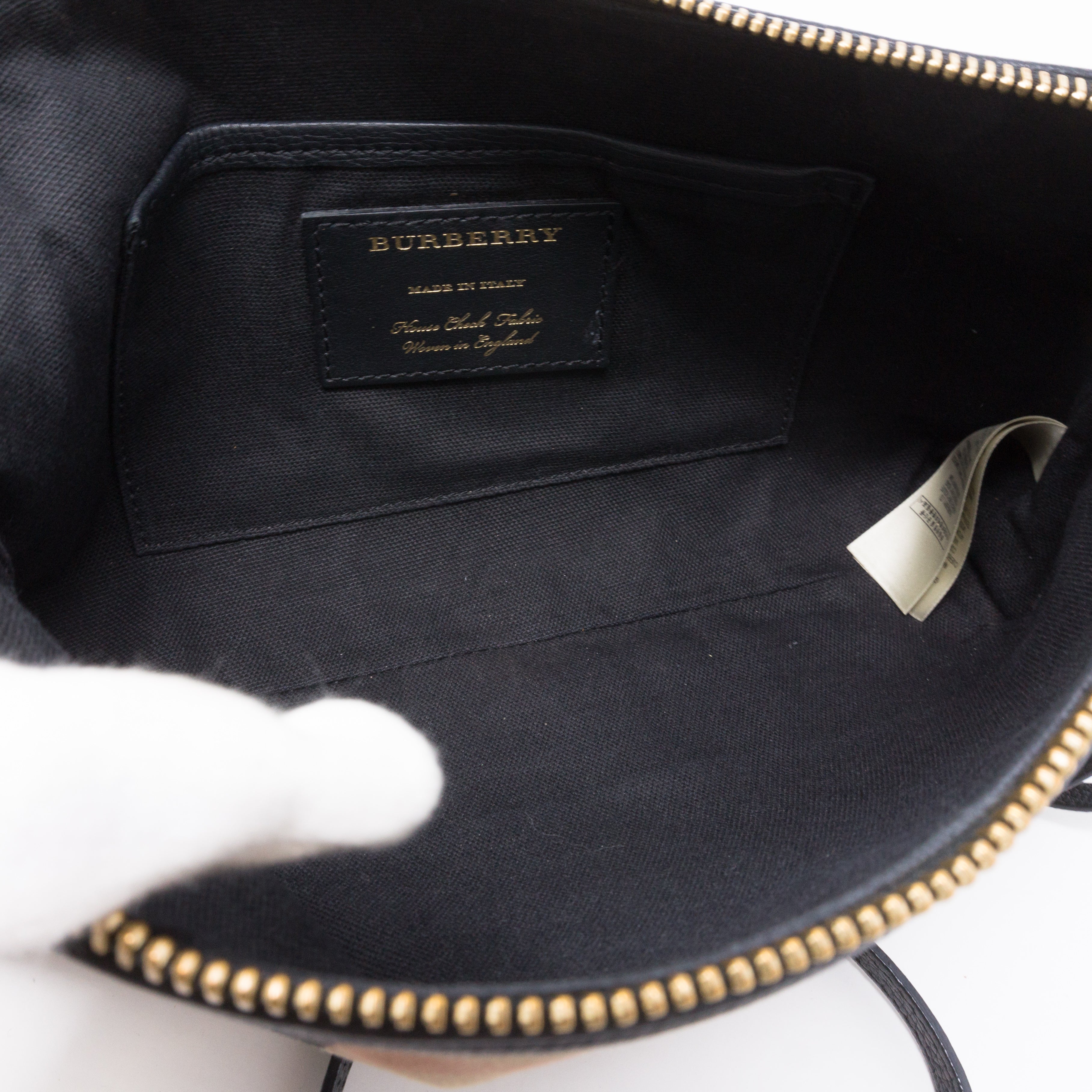 House Check Black Leather Crossbody Bag