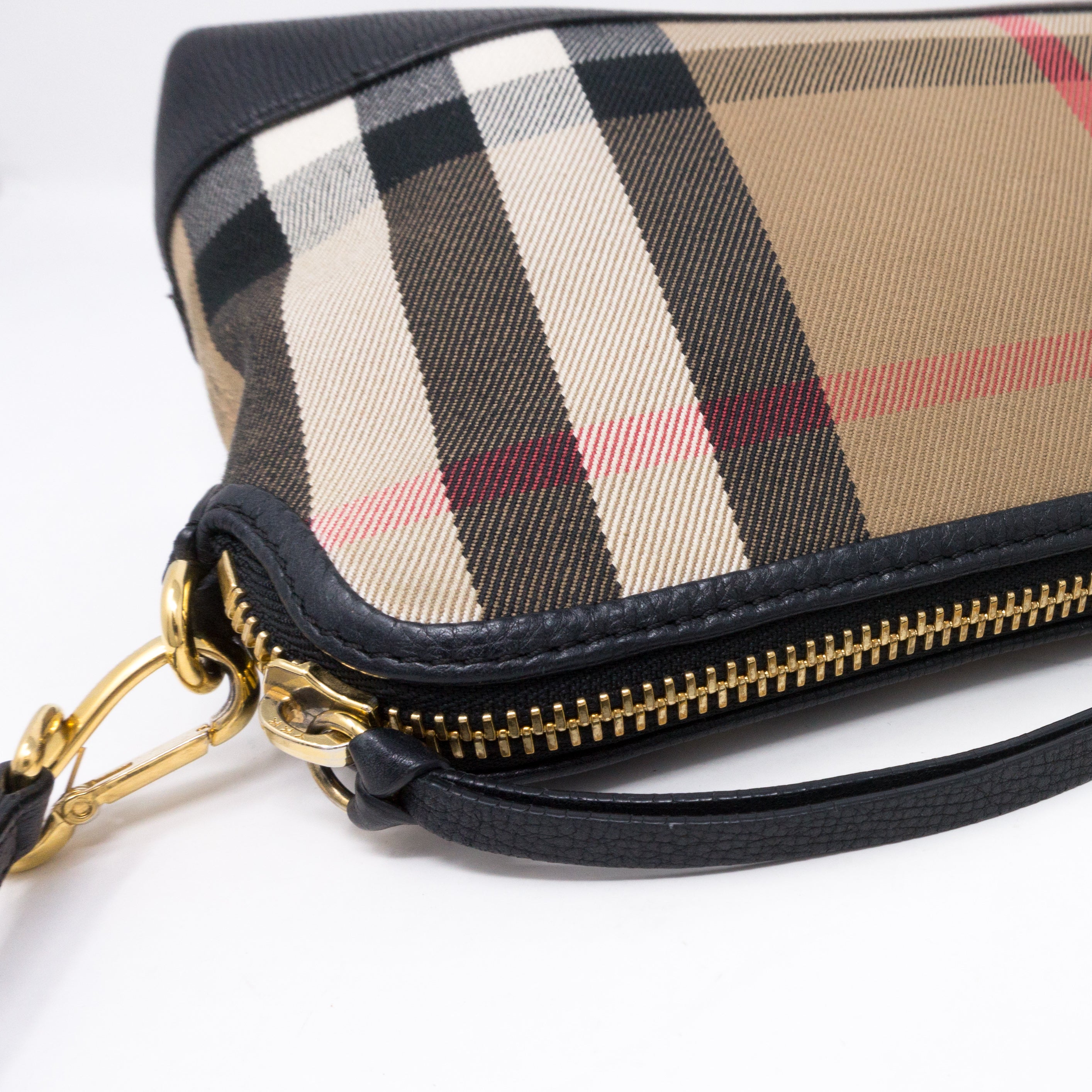 House Check Black Leather Crossbody Bag