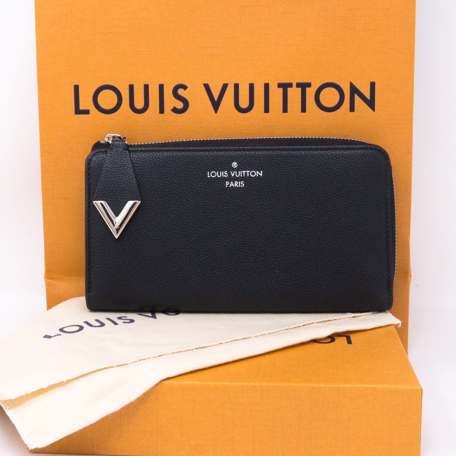Comete Wallet Noir Veau Cachemire