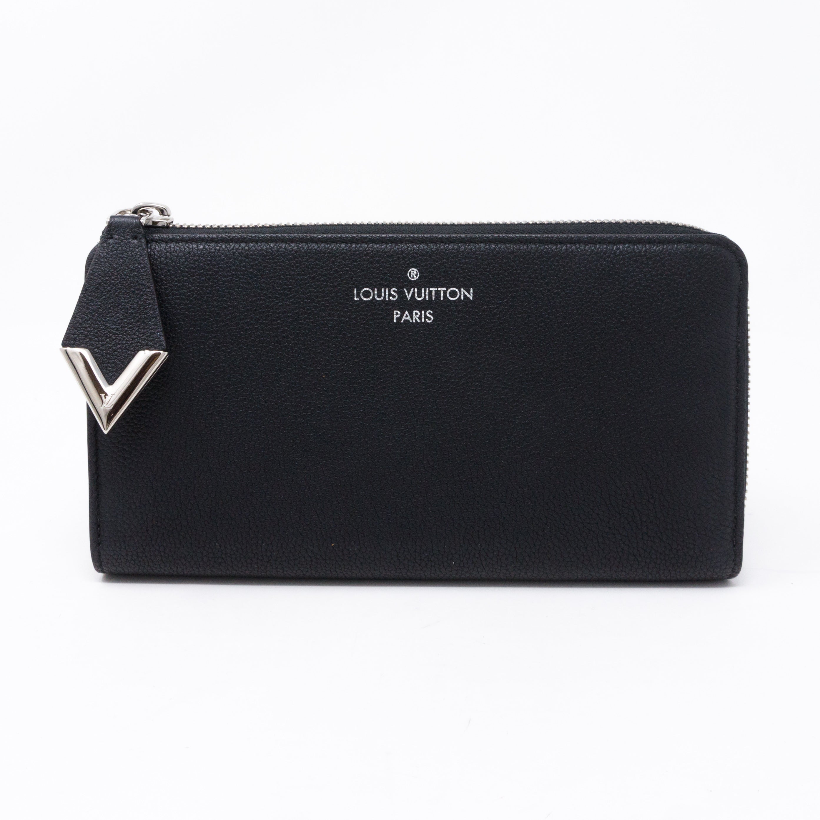 Comete Wallet Noir Veau Cachemire