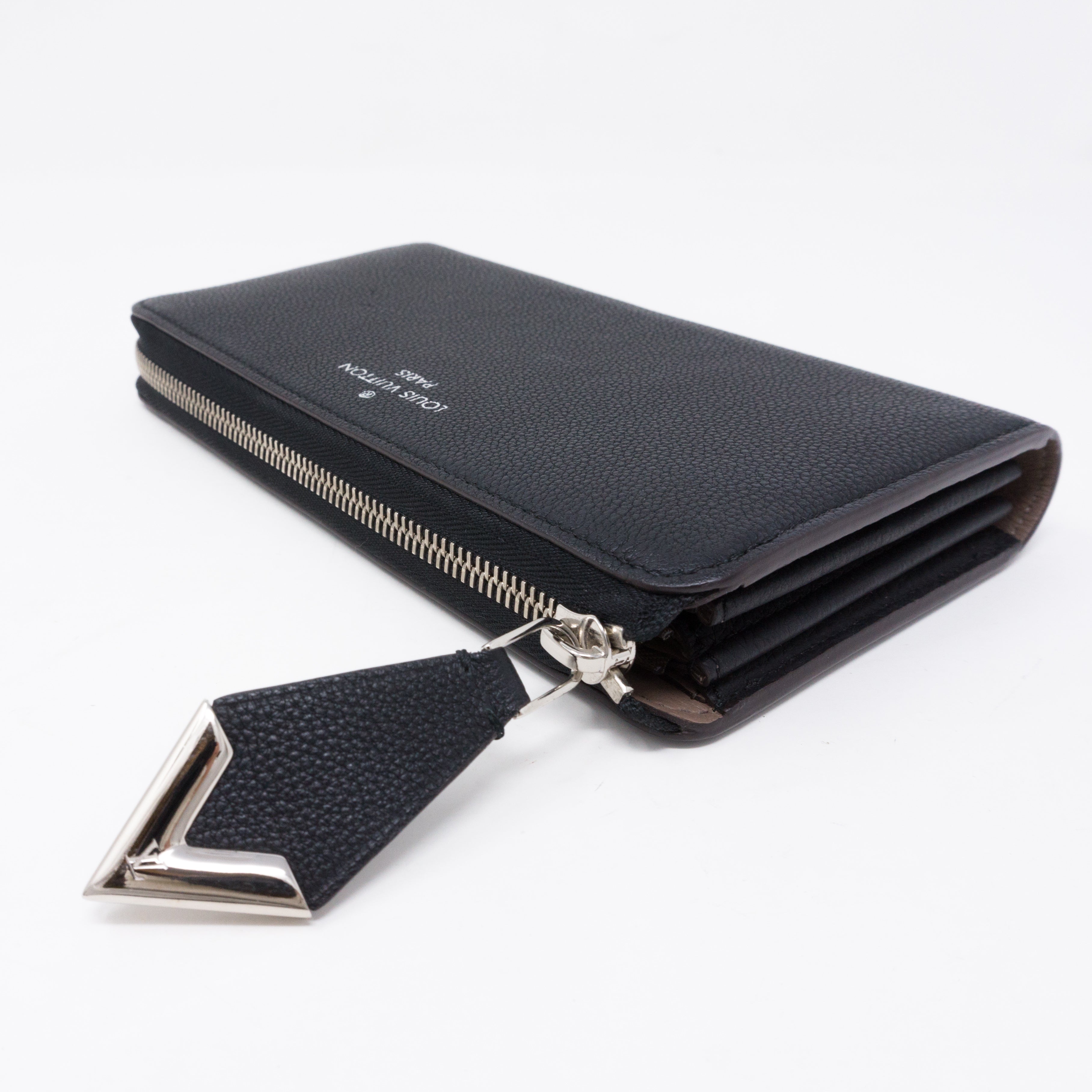 Comete Wallet Noir Veau Cachemire